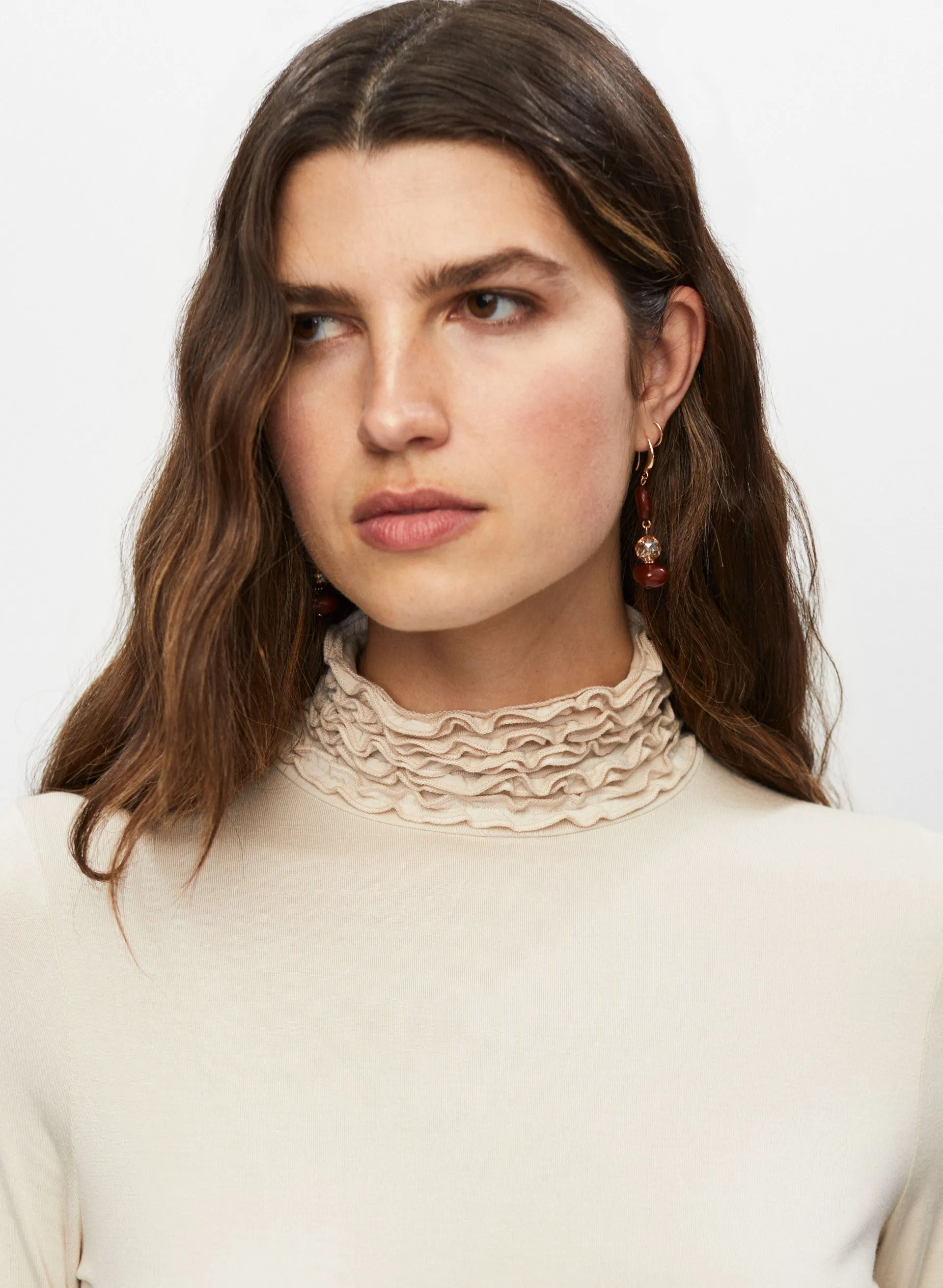 Ruffle Neck Long Sleeve Top sold by Melanie Lyne product image thumbnail 3