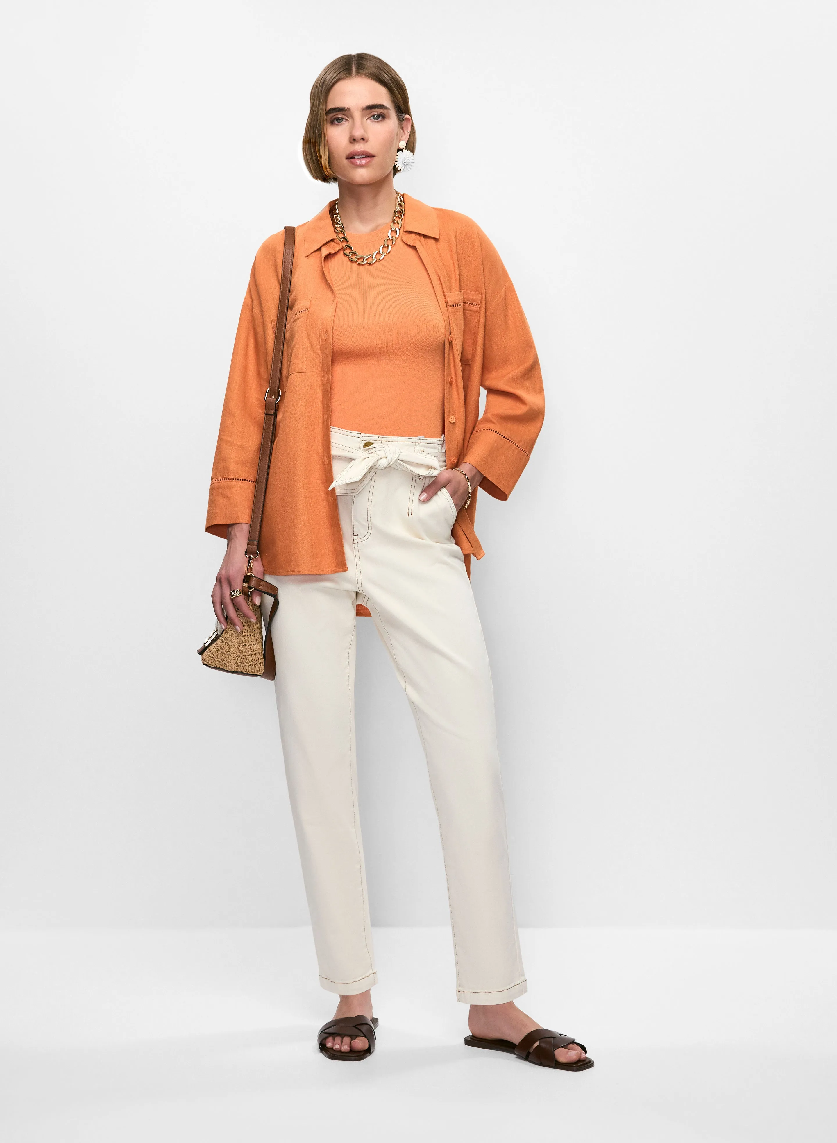 Linen Blouse & Tie-Waist Pants sold by Melanie Lyne