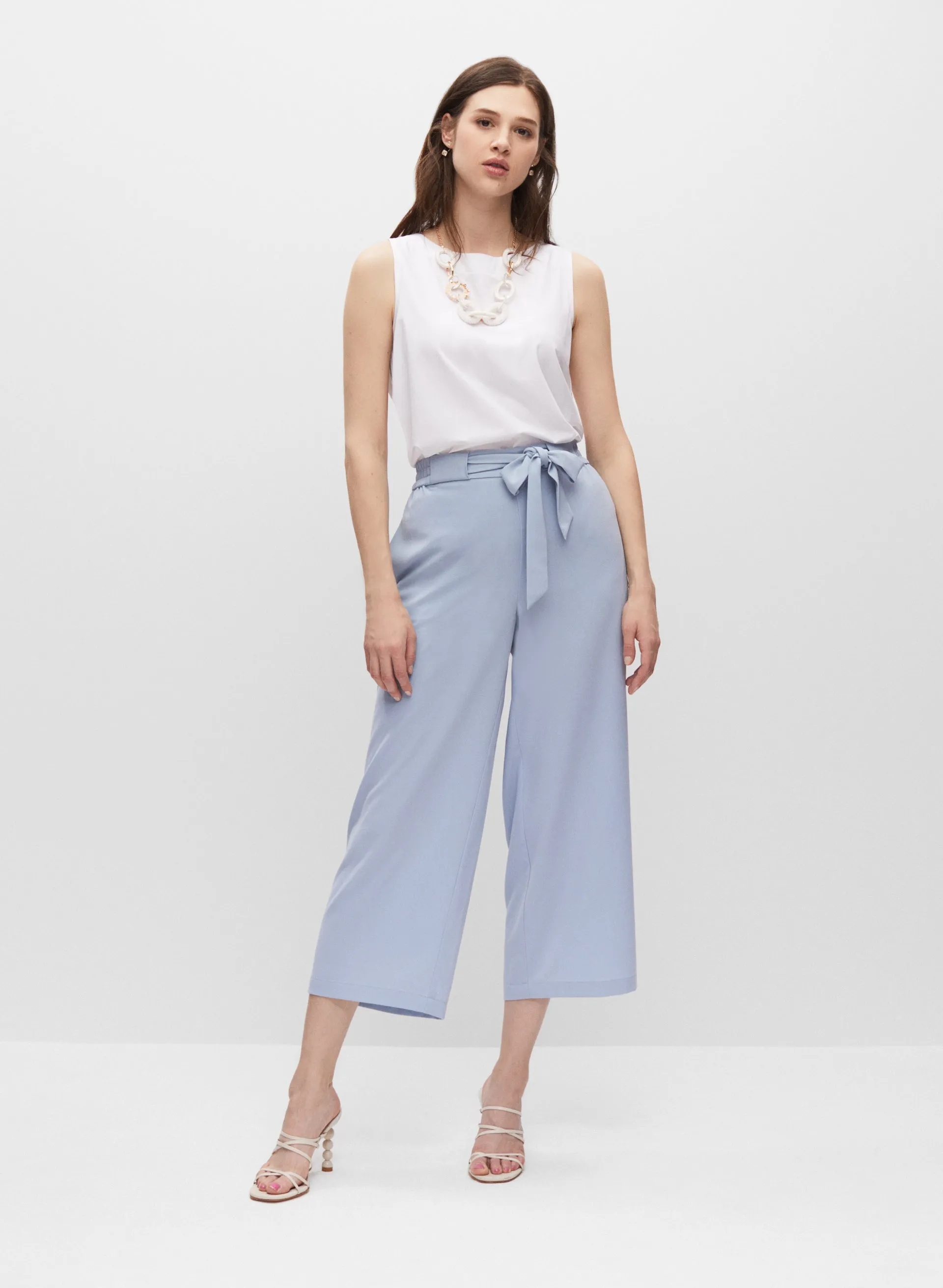 Belted Wide Leg Culotte Pants sold by Melanie Lyne