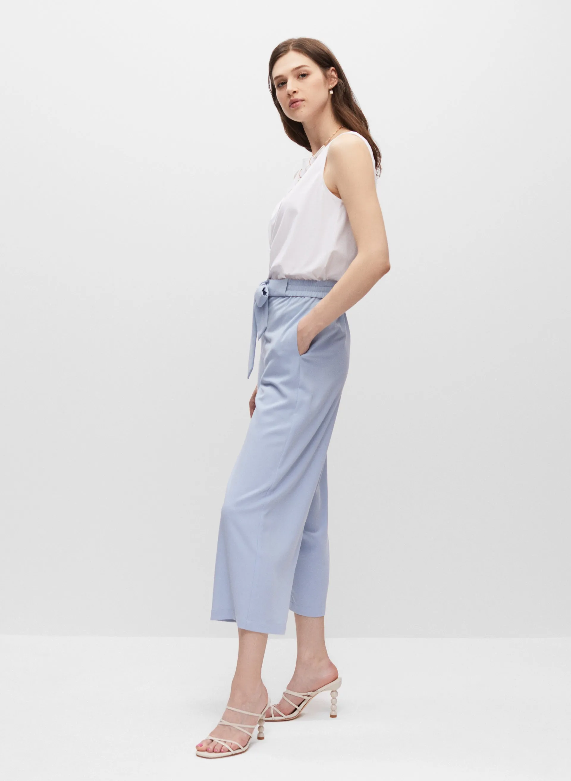 Belted Wide Leg Culotte Pants sold by Melanie Lyne product image thumbnail 3