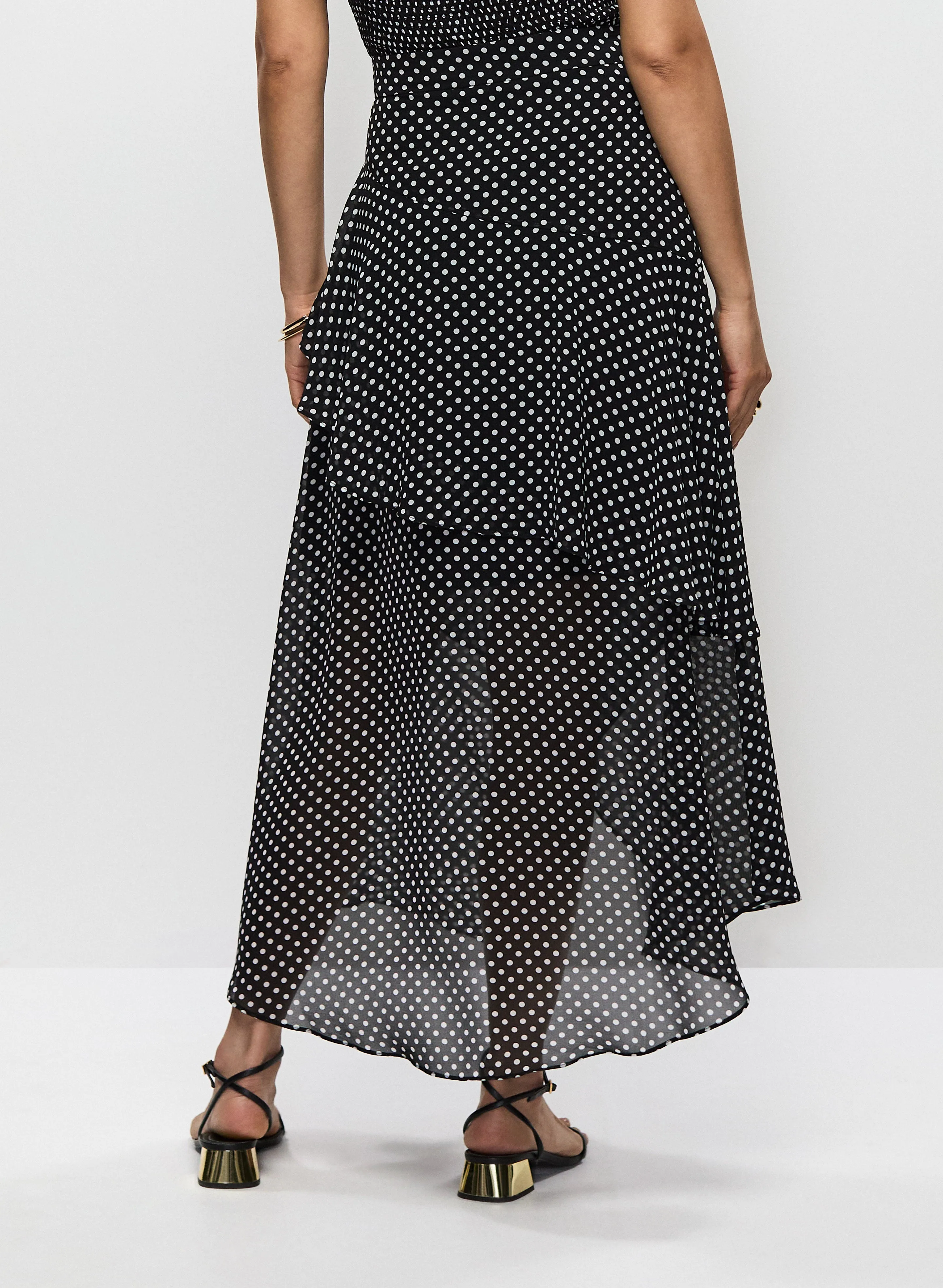 Asymmetric Polka Dot Maxi Skirt sold by Melanie Lyne product image thumbnail 2