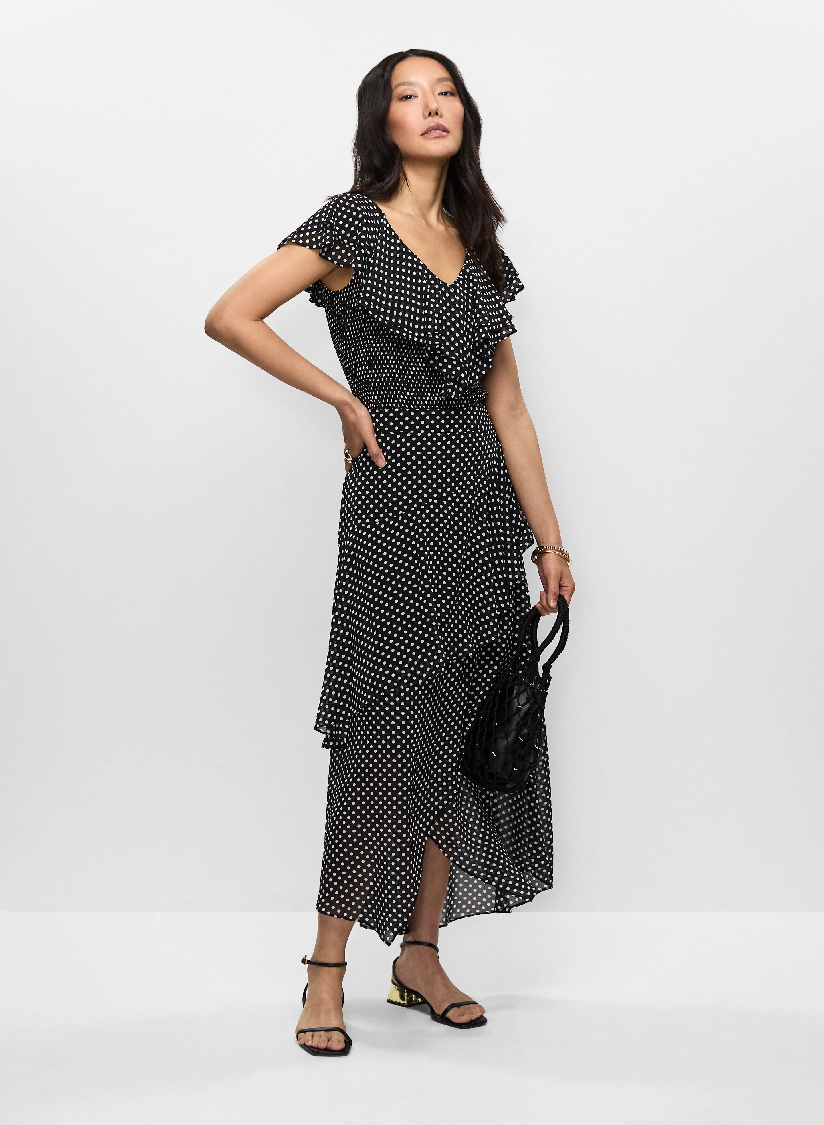 Asymmetric Polka Dot Maxi Skirt sold by Melanie Lyne product image thumbnail 5