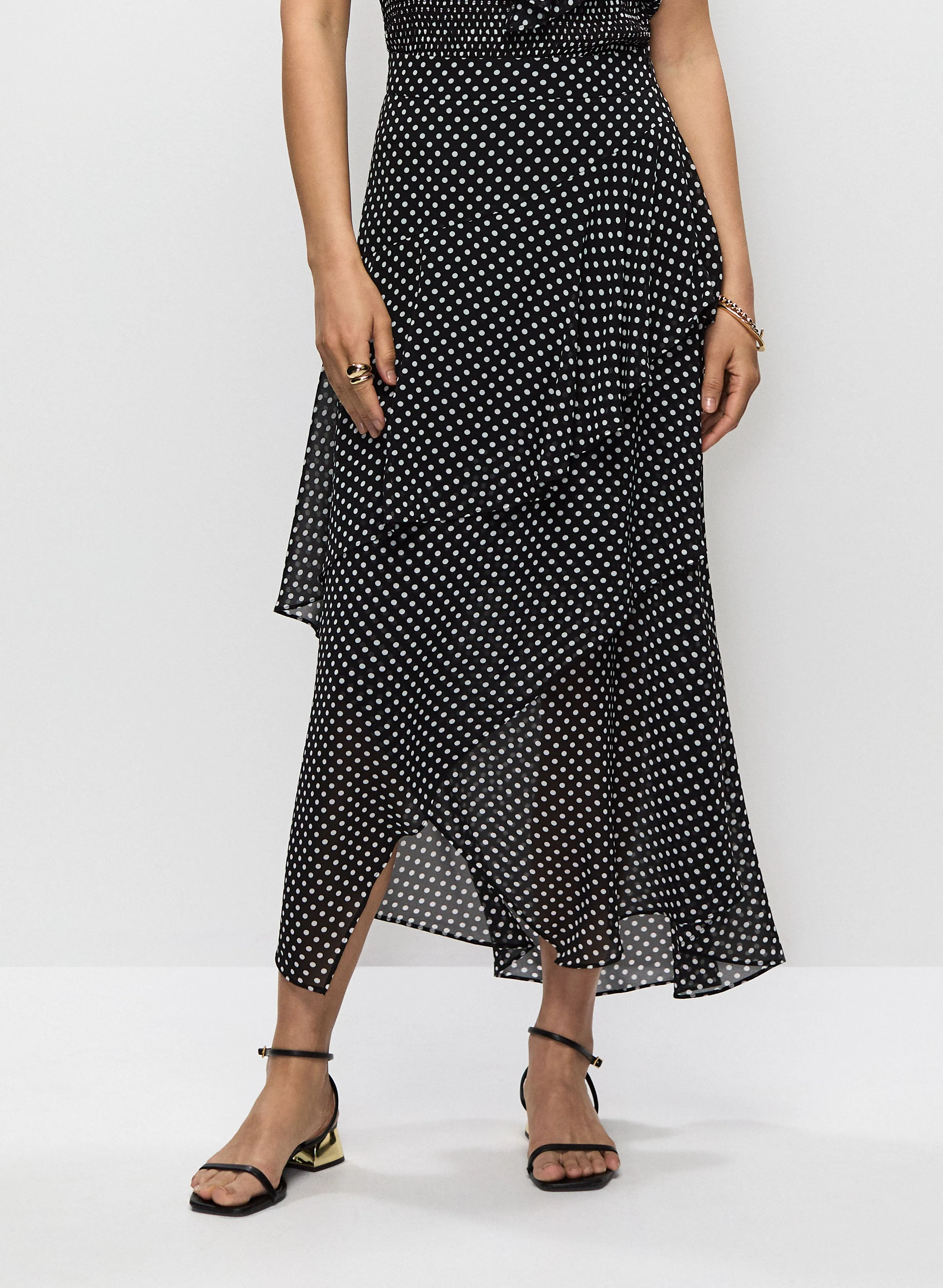 Asymmetric Polka Dot Maxi Skirt sold by Melanie Lyne