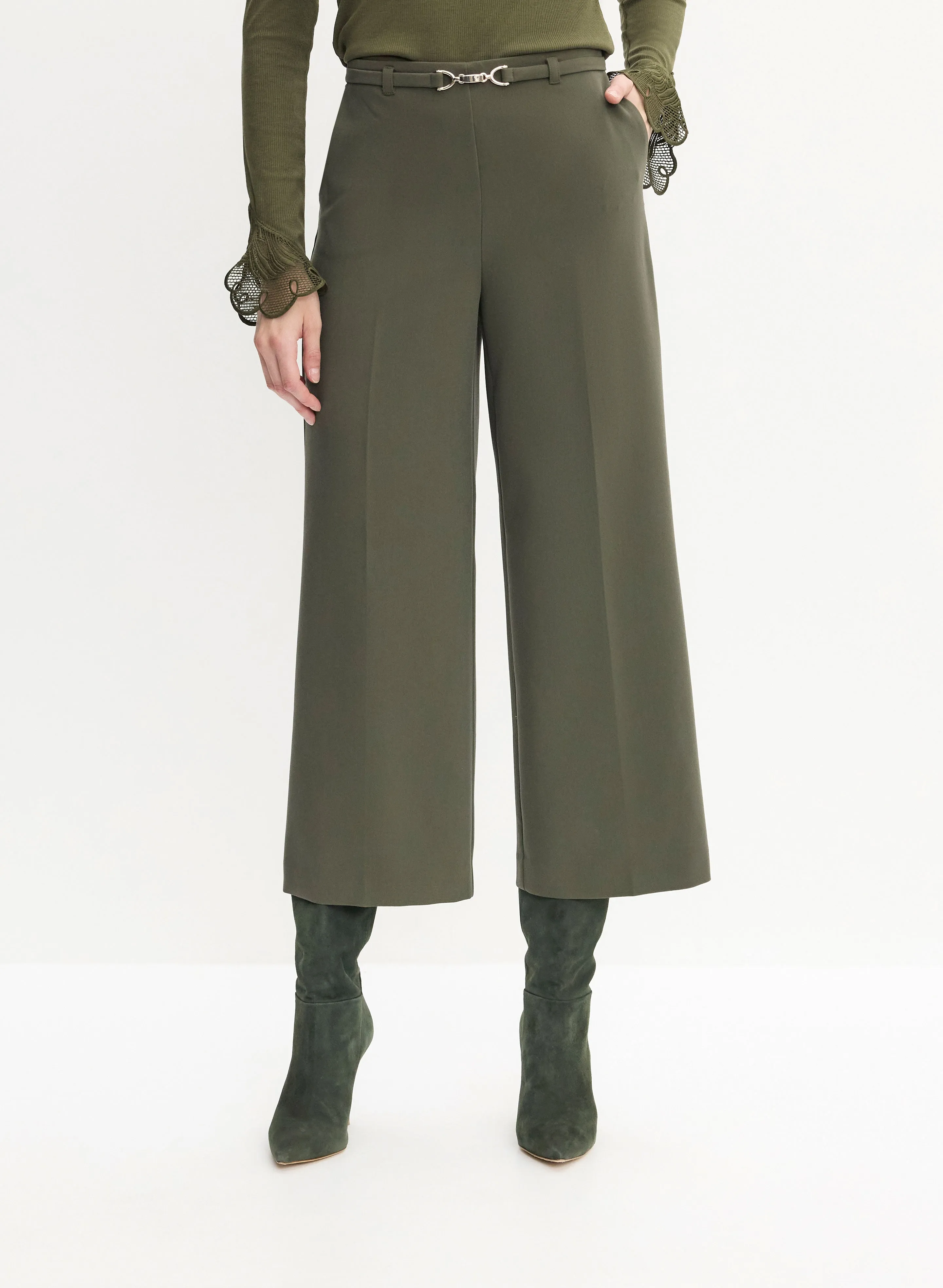 Belted Wide Leg Culotte Pants sold by Melanie Lyne