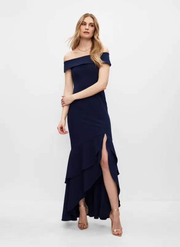 Adrianna Papell - Off-the-Shoulder Slit Dress sold by Melanie Lyne