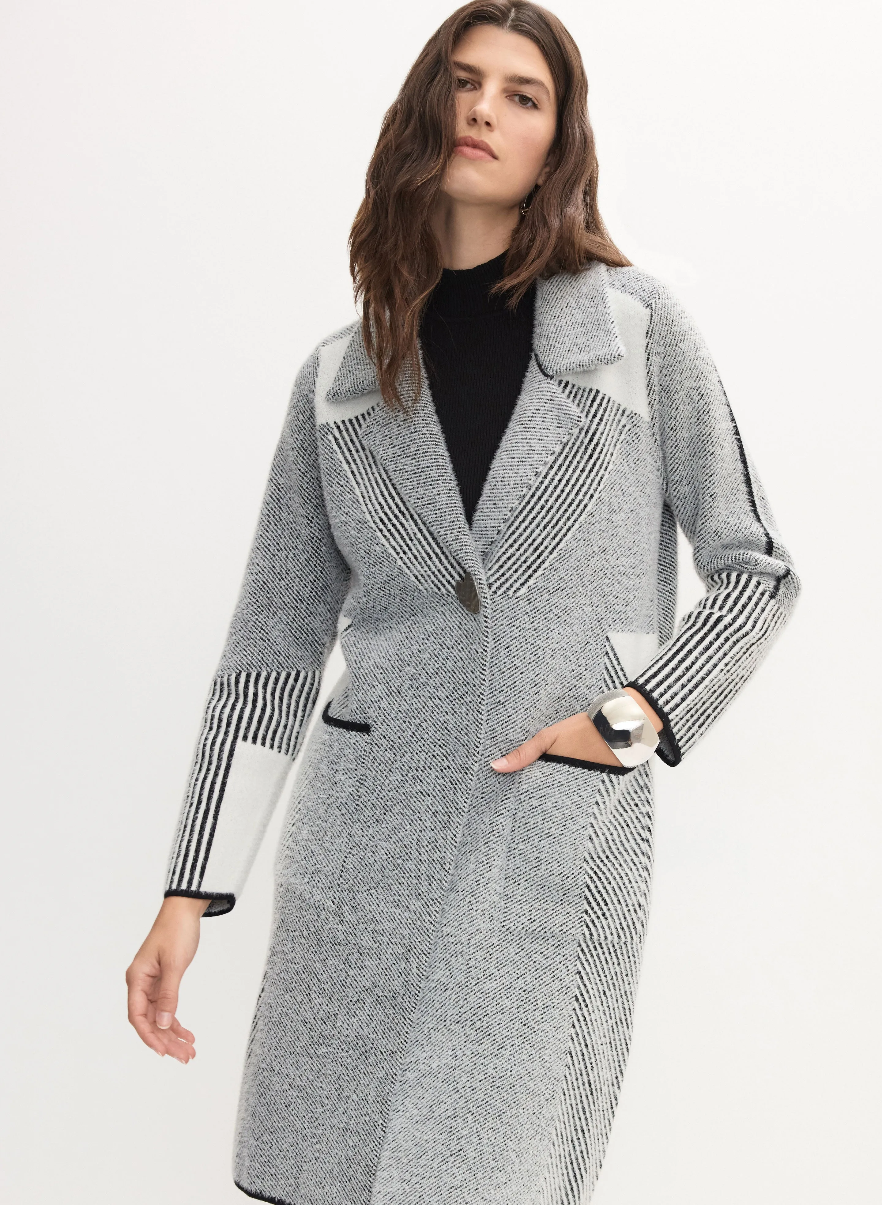 One-Button Herringbone Cardigan sold by Melanie Lyne