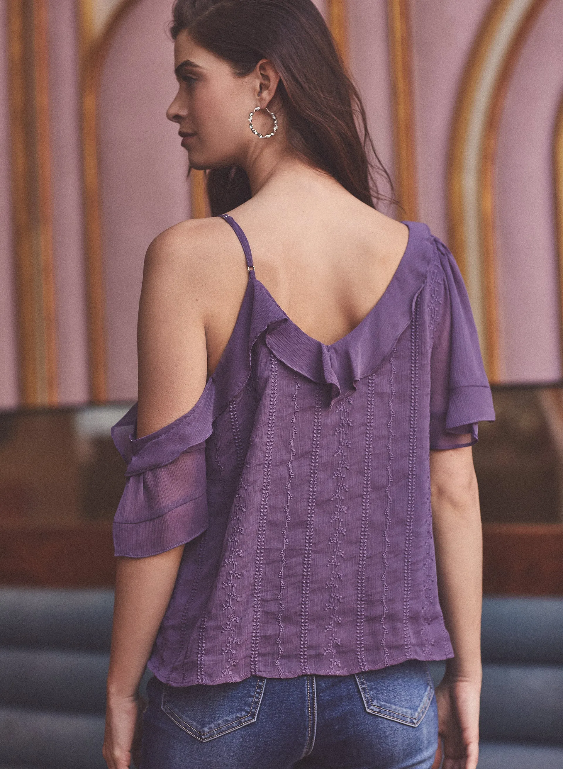 Vince Camuto - One-Shoulder Ruffle Detail Blouse sold by Melanie Lyne product image thumbnail 3