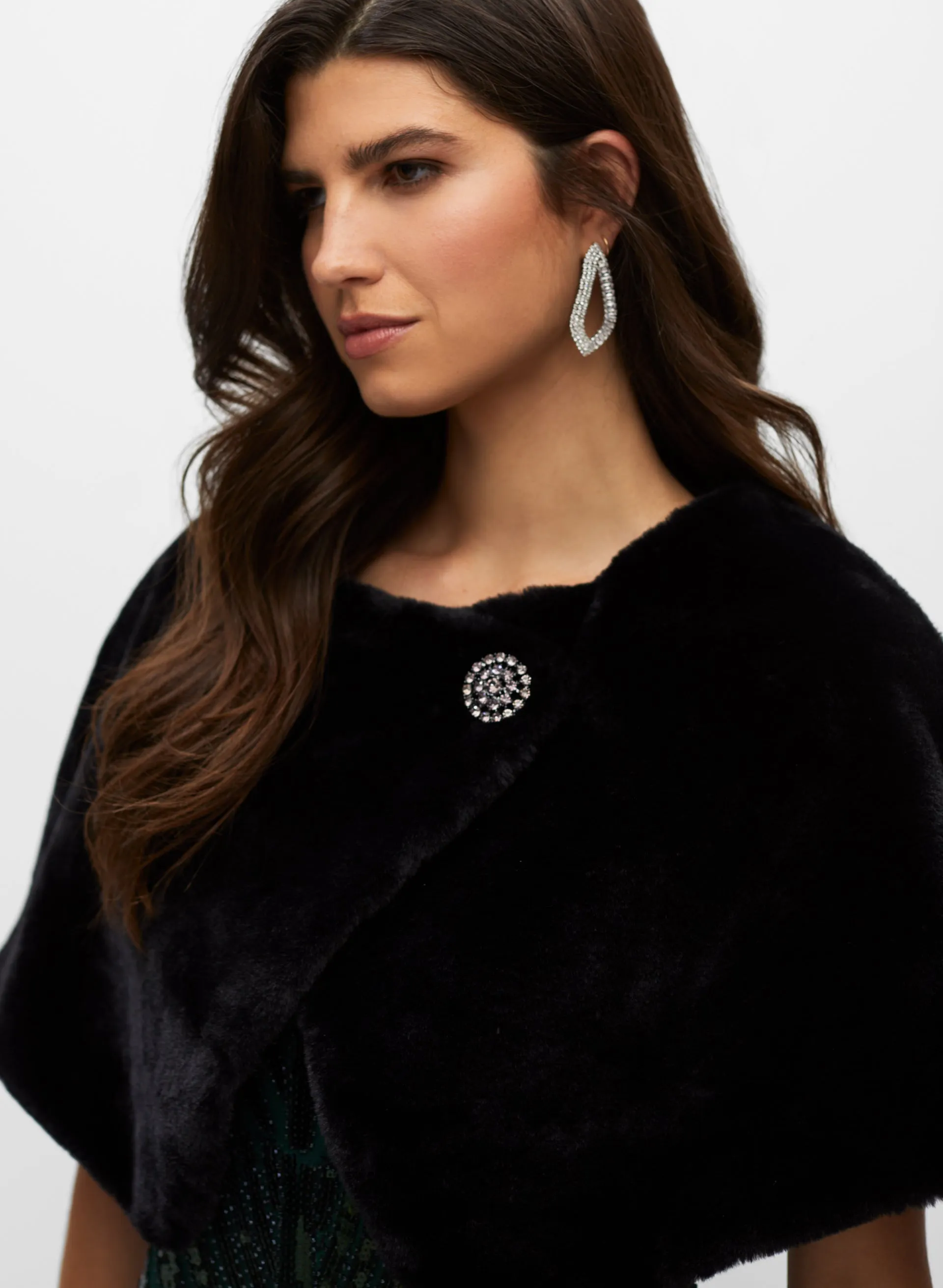 Faux Fur Brooch Detail Wrap sold by Melanie Lyne product image thumbnail 2