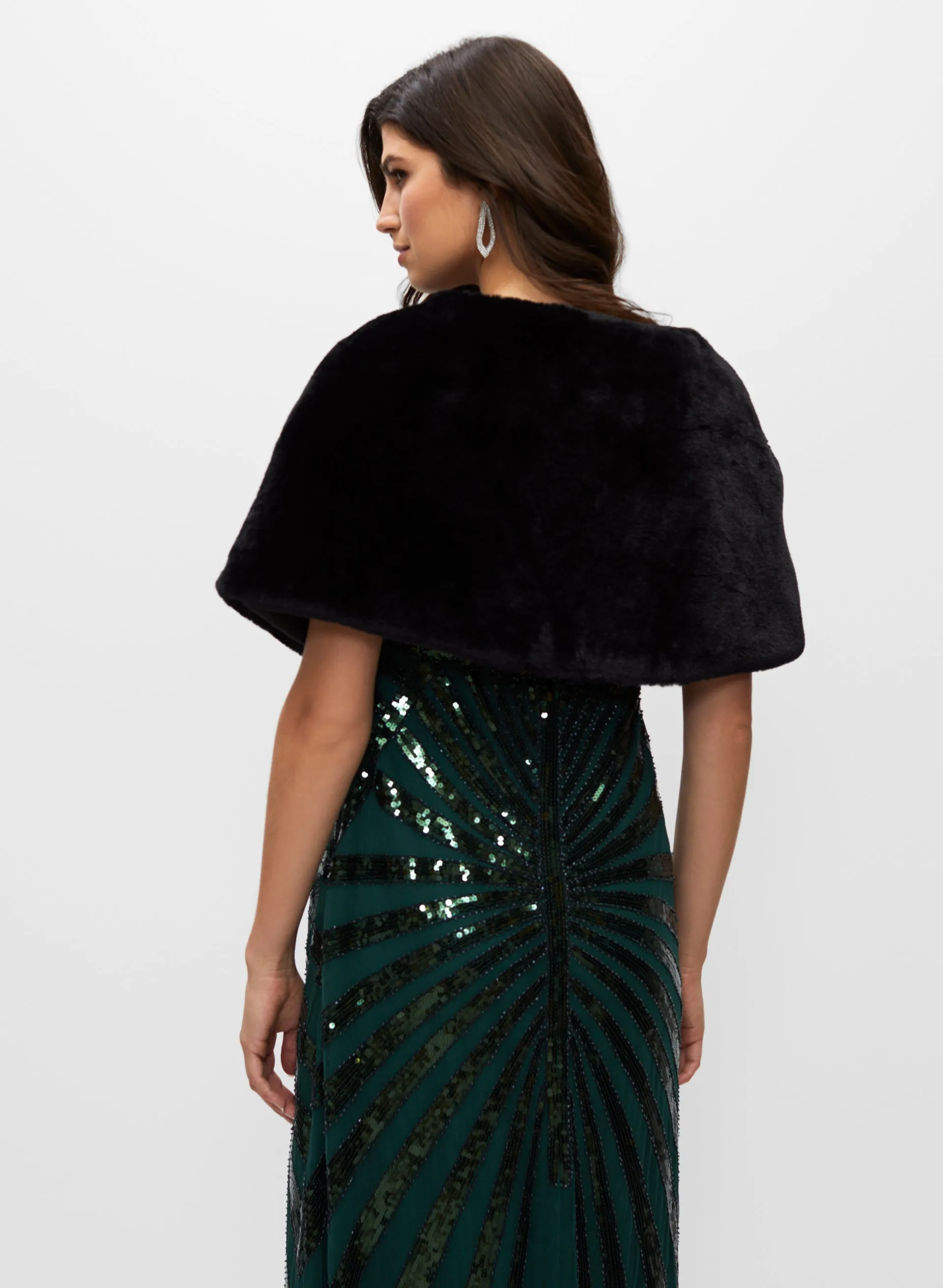 Faux Fur Brooch Detail Wrap sold by Melanie Lyne product image thumbnail 3