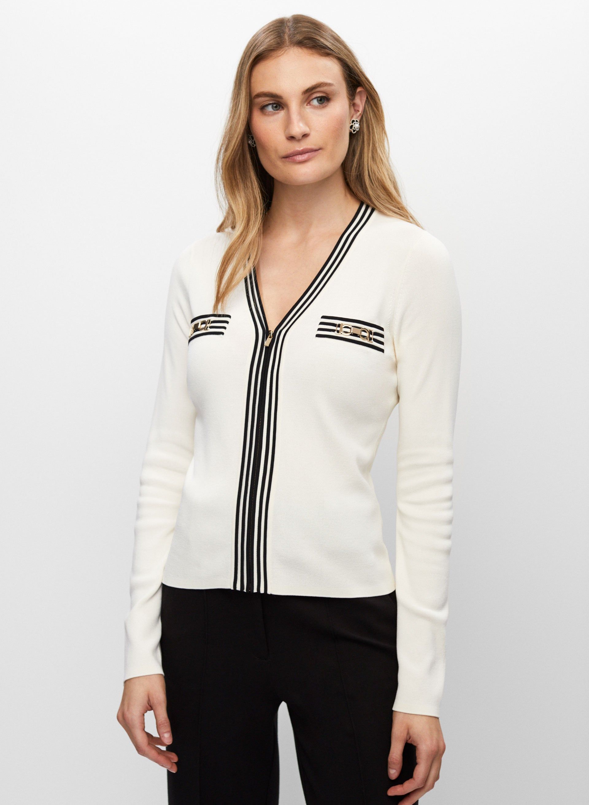 Contrast Trim Knit Cardigan sold by Melanie Lyne