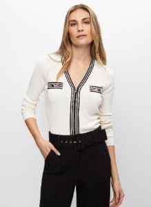 Contrast Trim Knit Cardigan sold by Melanie Lyne