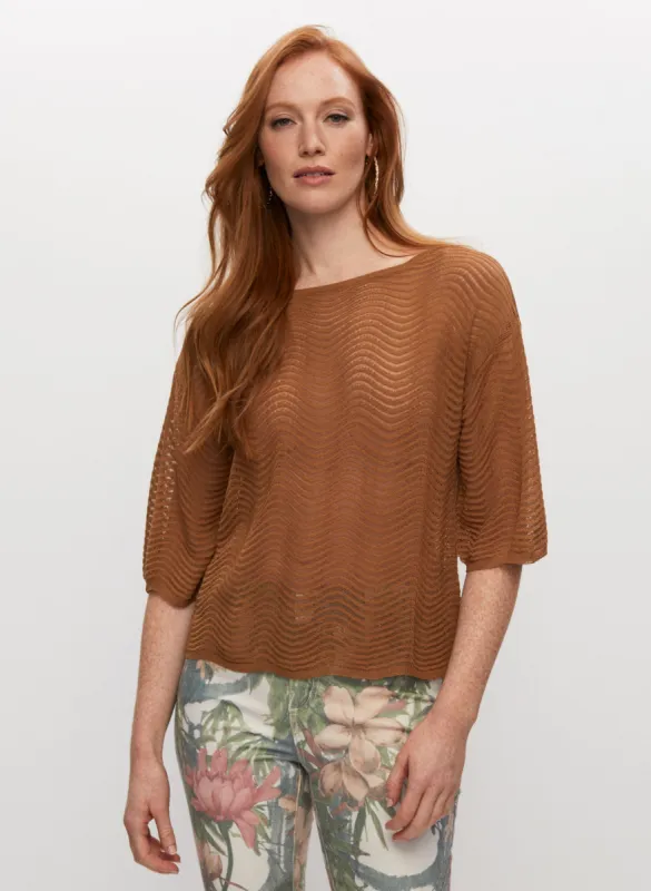 Wave Motif Open Knit Sweater sold by Melanie Lyne