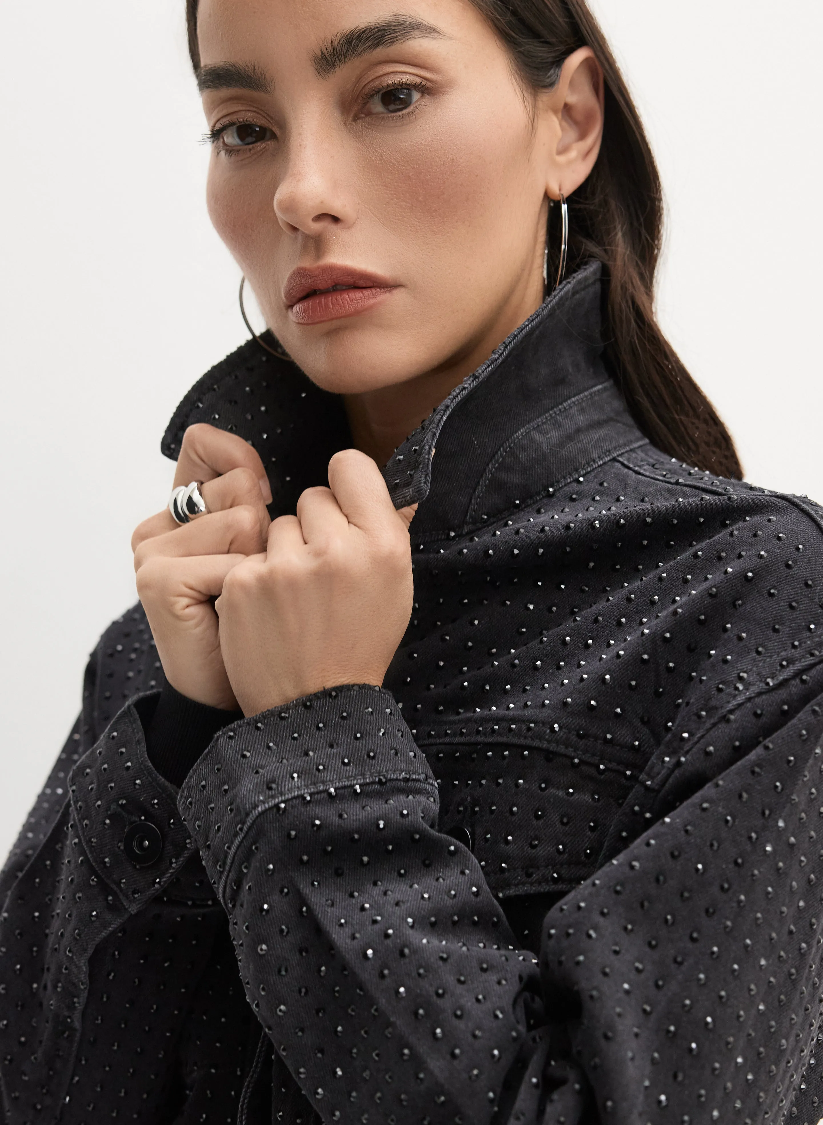 Rhinestone Detail Denim Jacket sold by Melanie Lyne product image thumbnail 2