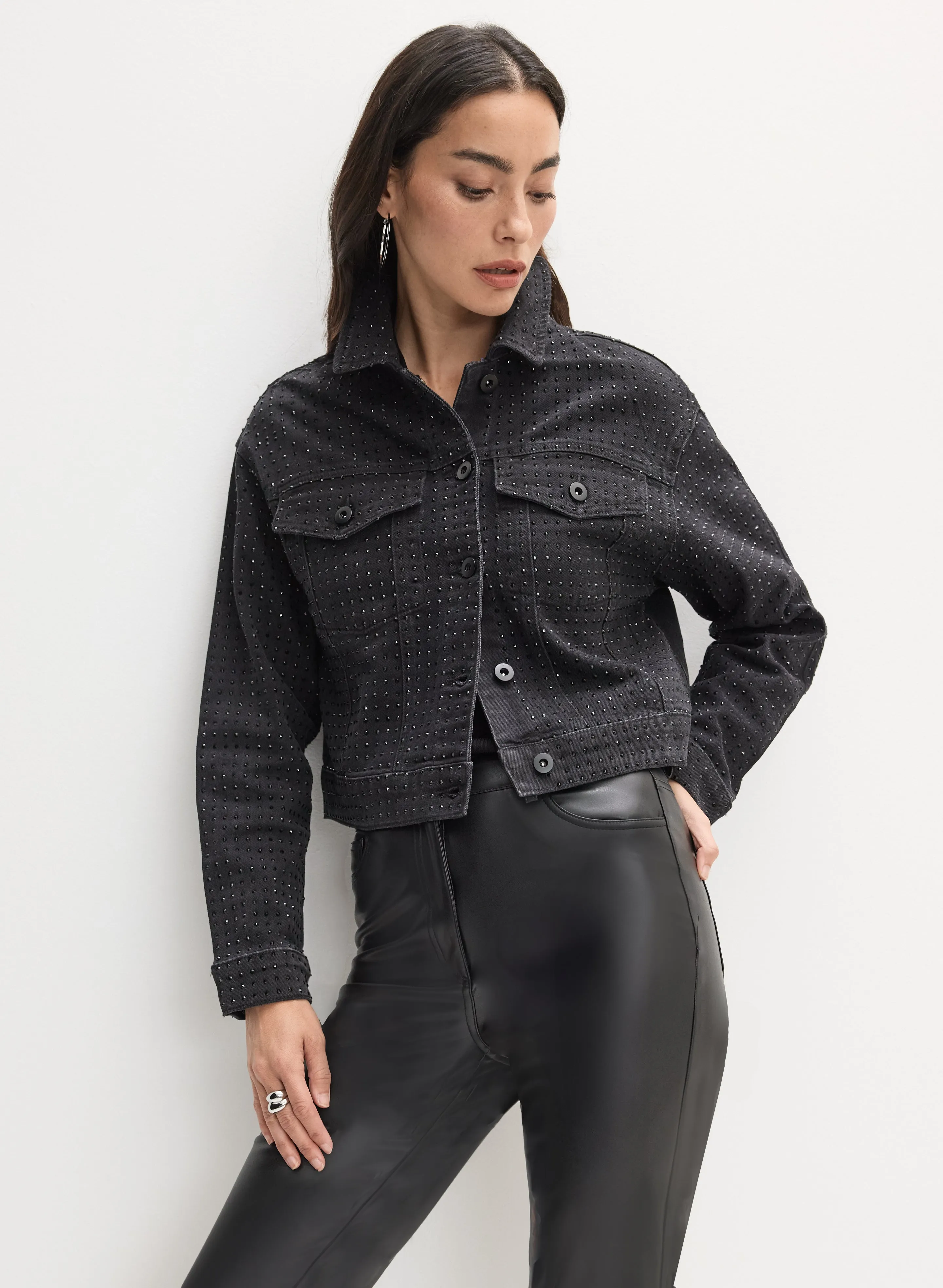 Rhinestone Detail Denim Jacket sold by Melanie Lyne product image thumbnail 5