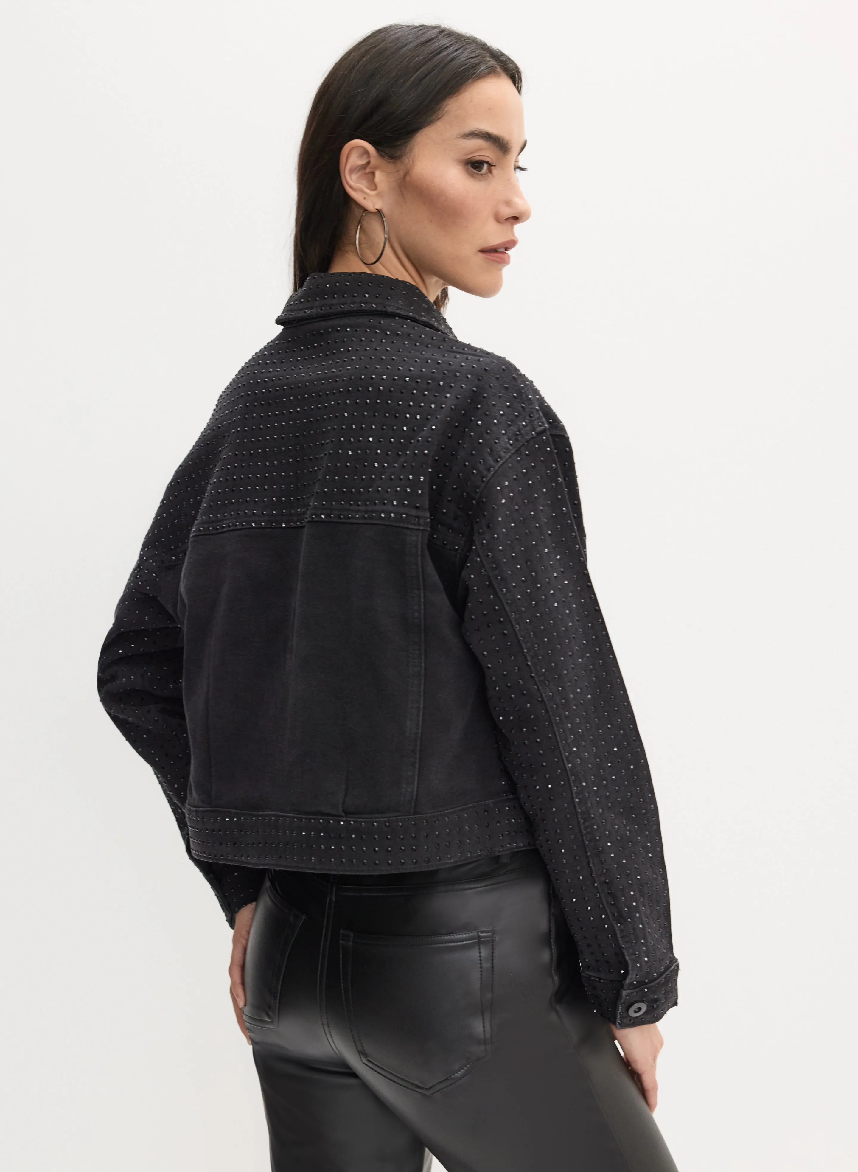 Rhinestone Detail Denim Jacket sold by Melanie Lyne product image thumbnail 4