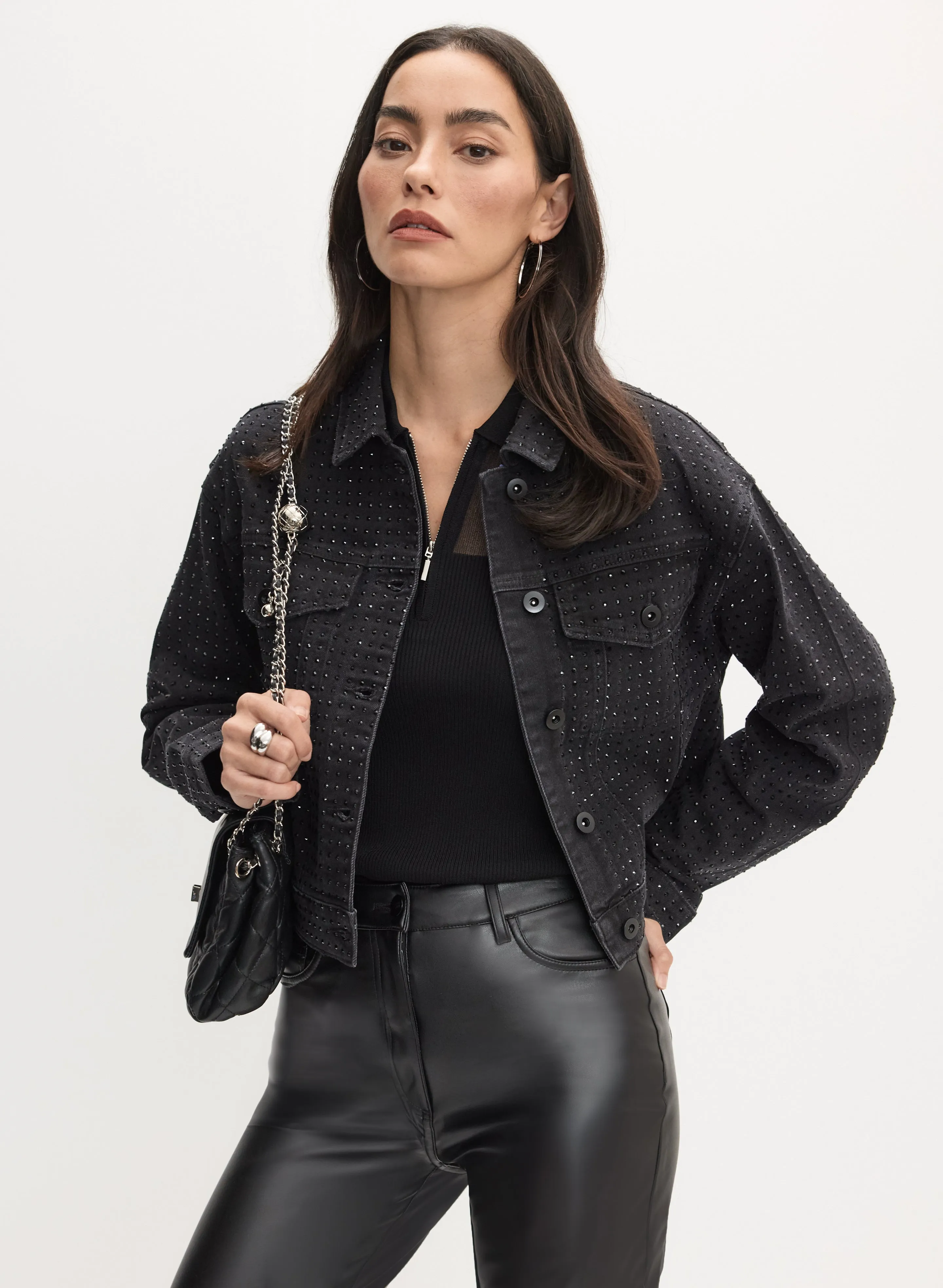 Rhinestone Detail Denim Jacket sold by Melanie Lyne