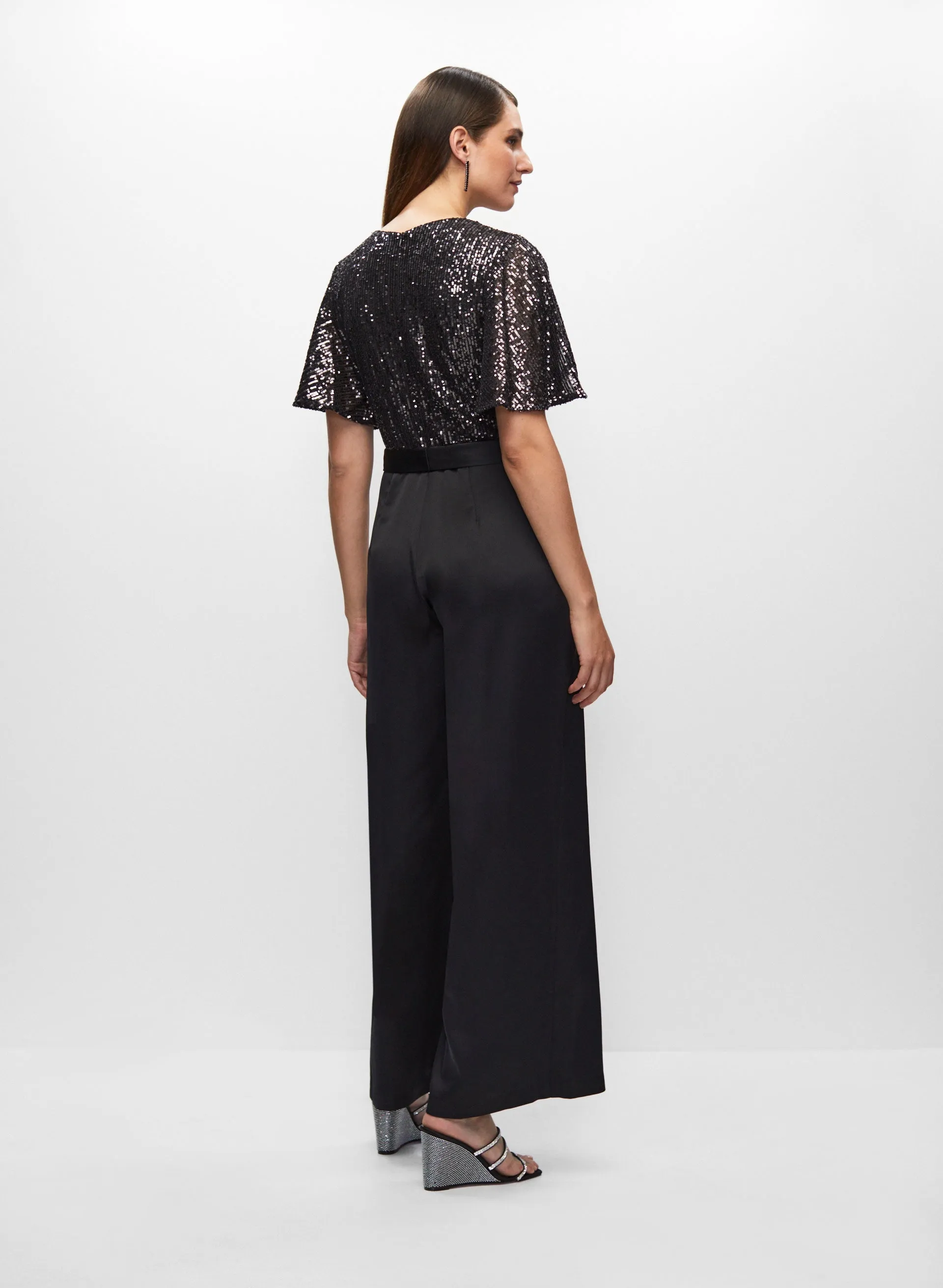 Sequin & Satin Jumpsuit sold by Melanie Lyne product image thumbnail 3