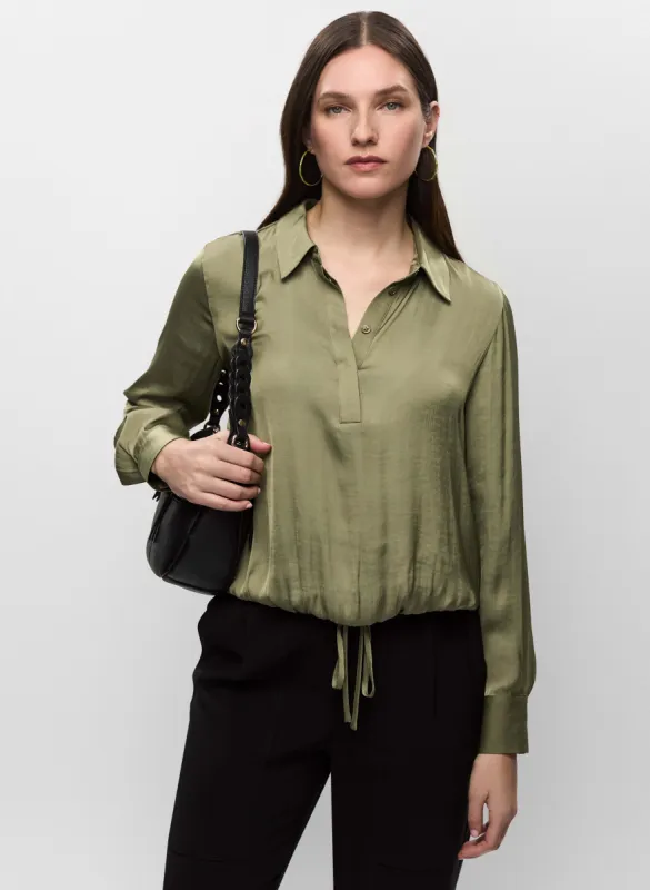 Tie Hem Satin Blouse sold by Melanie Lyne