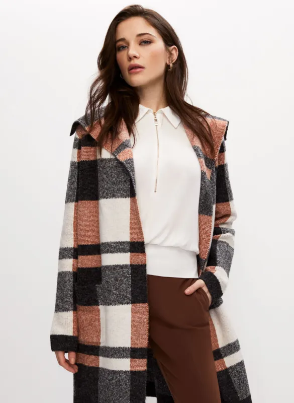 Angora Blend Plaid Motif Cardigan sold by Melanie Lyne