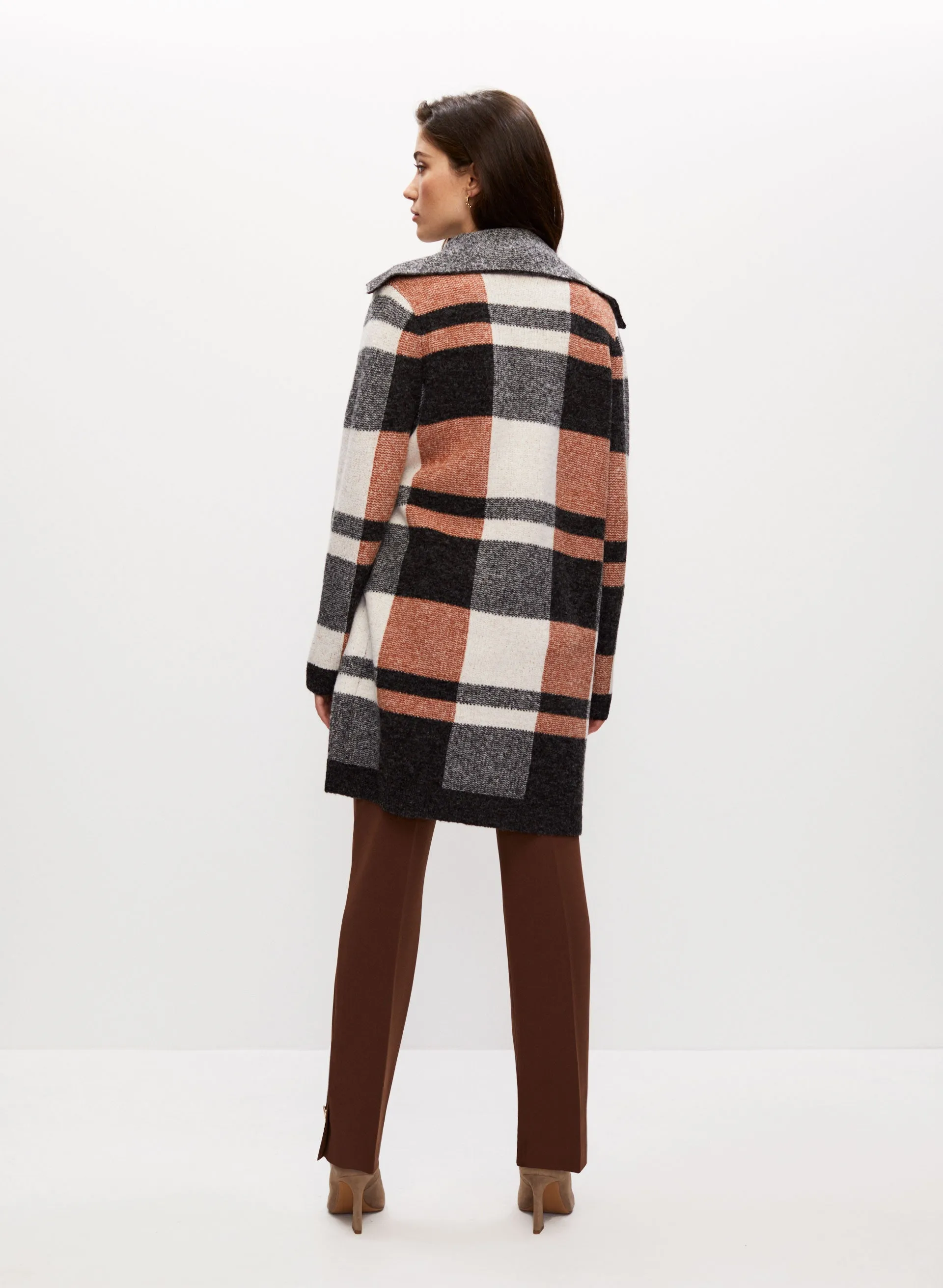 Angora Blend Plaid Motif Cardigan sold by Melanie Lyne product image thumbnail 4