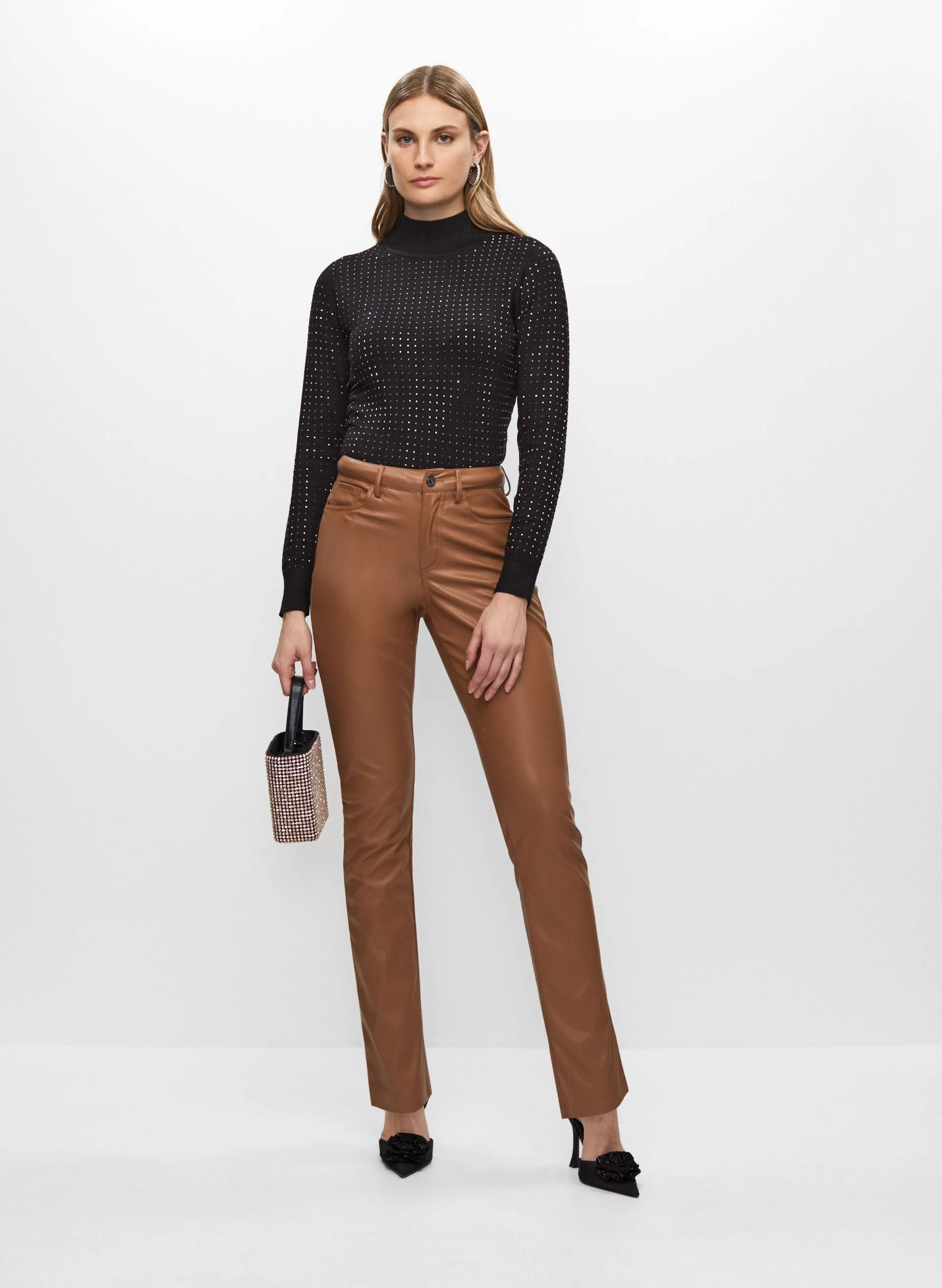Joseph Ribkoff - Straight Leg Vegan Leather Pants sold by Melanie Lyne product image thumbnail 4