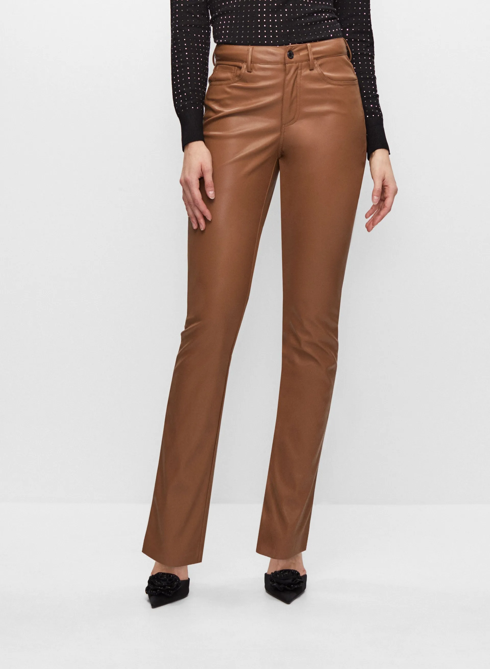 Joseph Ribkoff - Straight Leg Vegan Leather Pants sold by Melanie Lyne