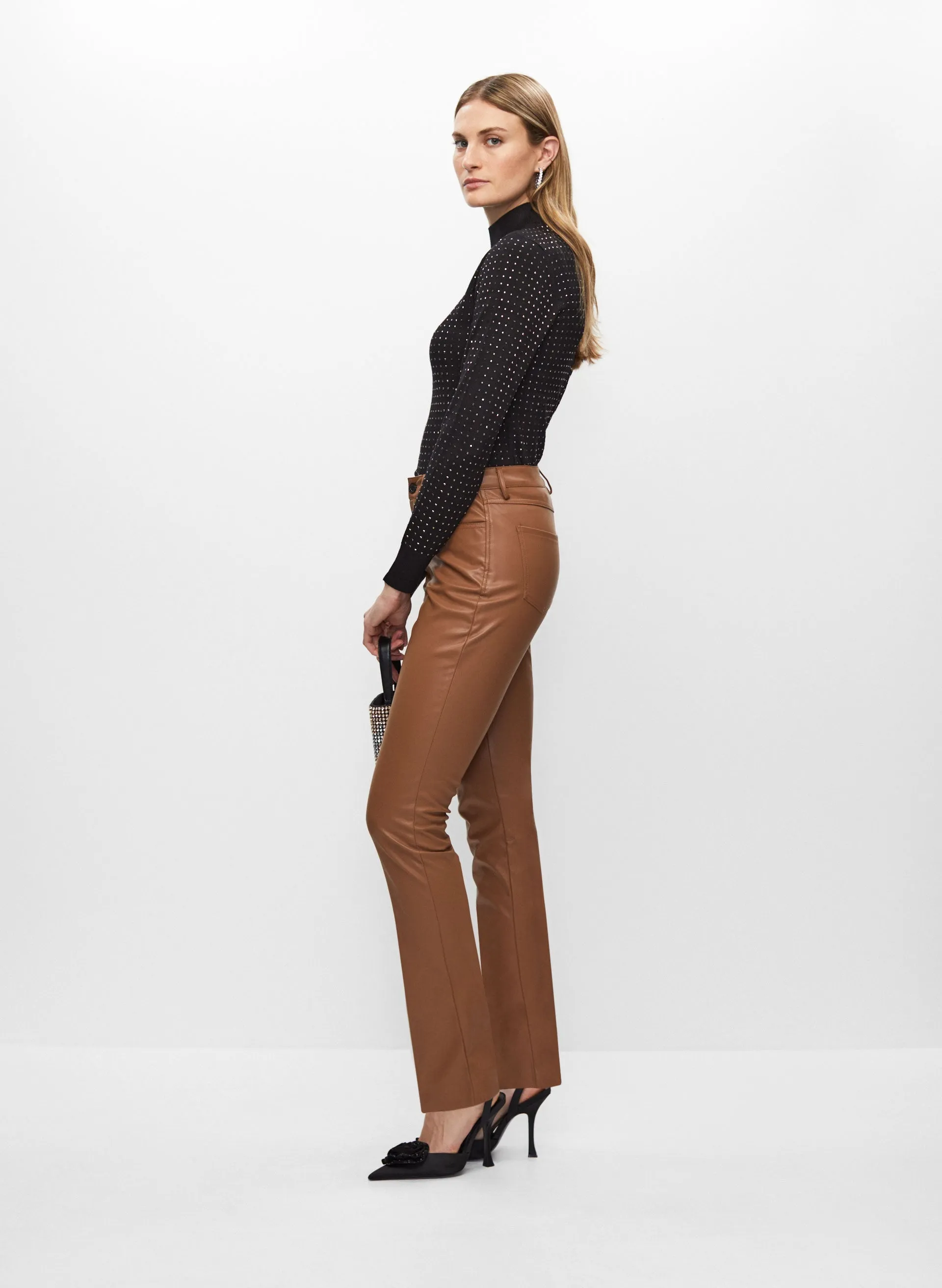 Joseph Ribkoff - Straight Leg Vegan Leather Pants sold by Melanie Lyne product image thumbnail 2