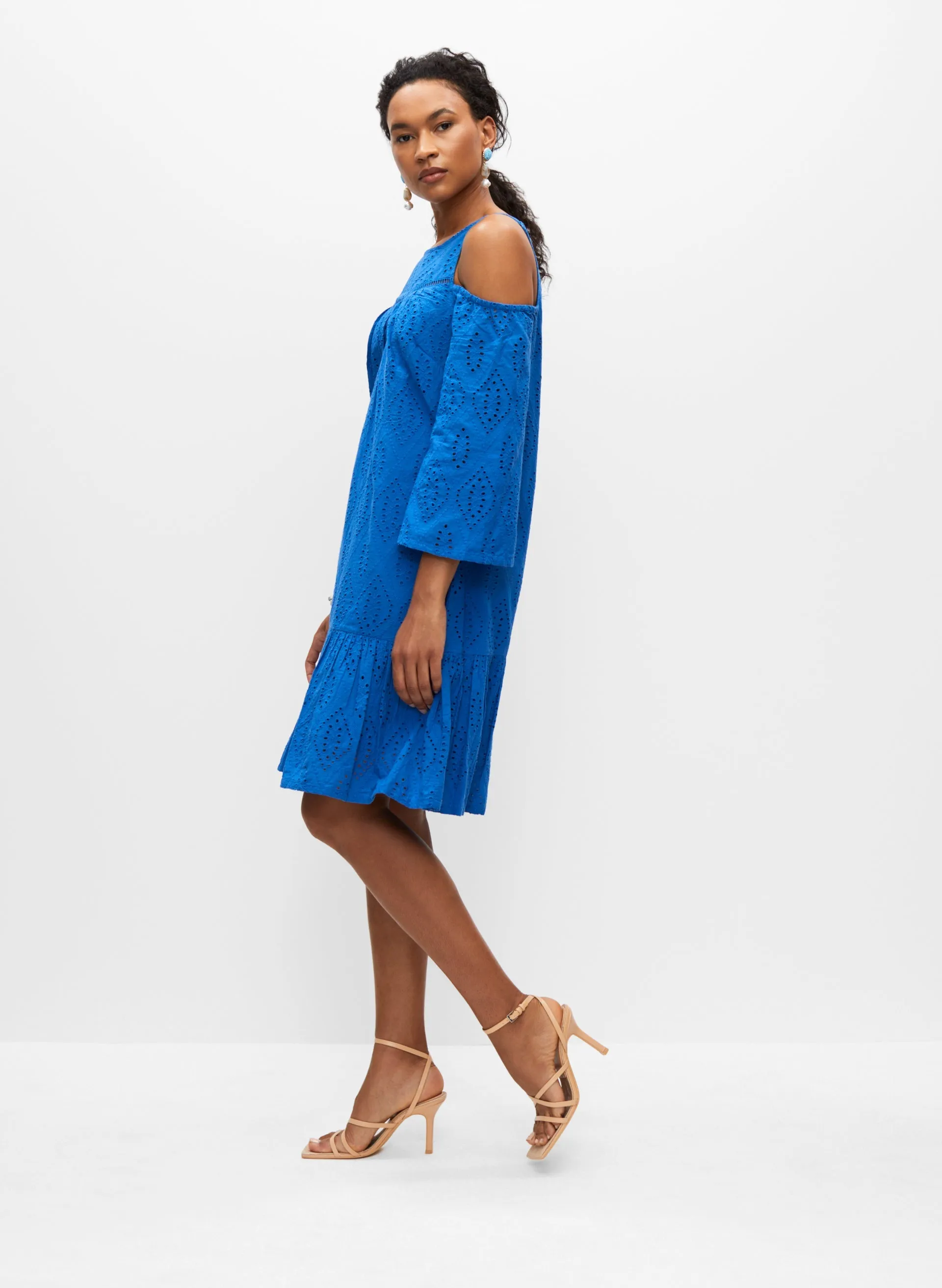 Cold Shoulder Cotton Eyelet Dress sold by Melanie Lyne product image thumbnail 2