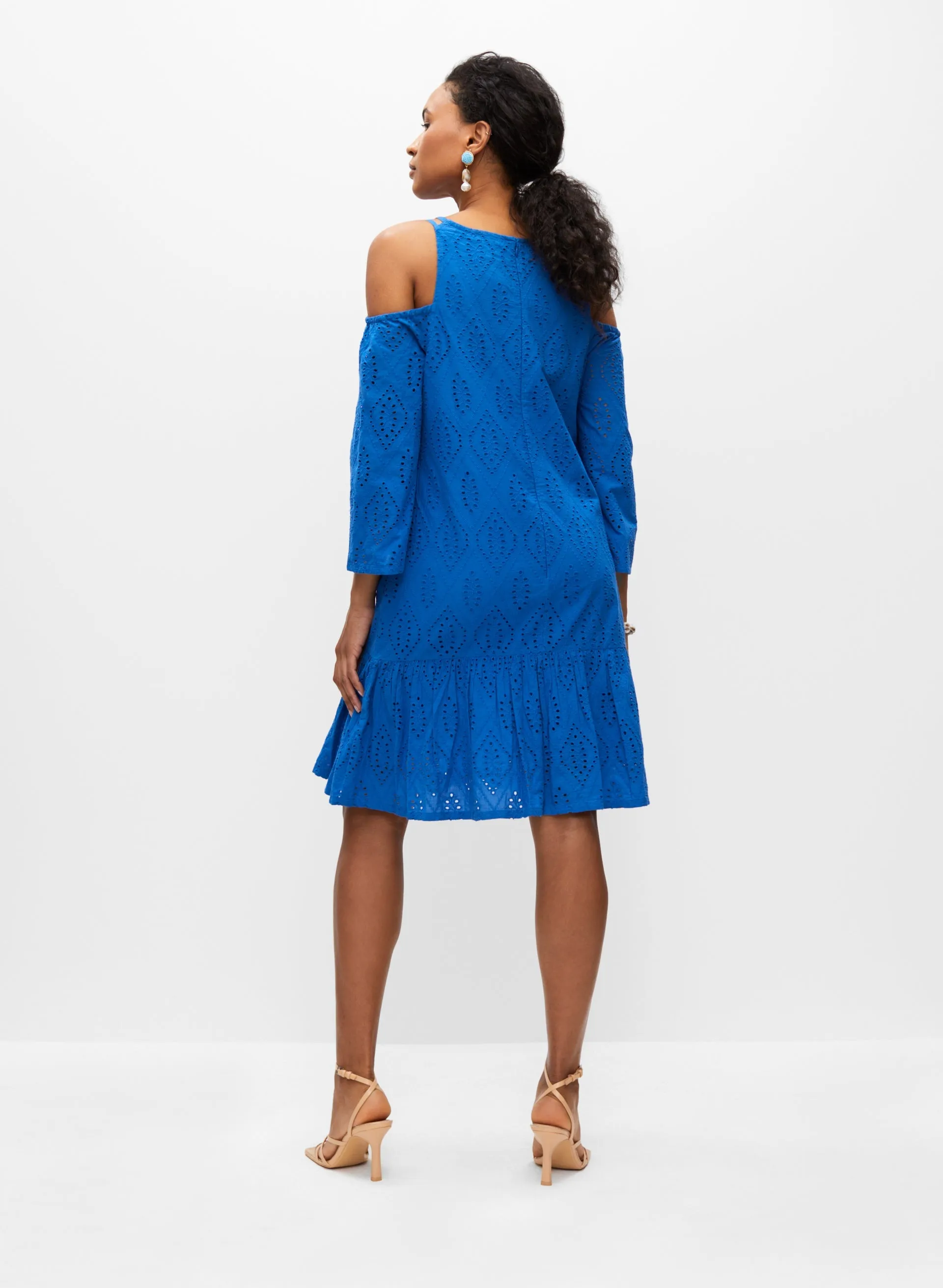 Cold Shoulder Cotton Eyelet Dress sold by Melanie Lyne product image thumbnail 3