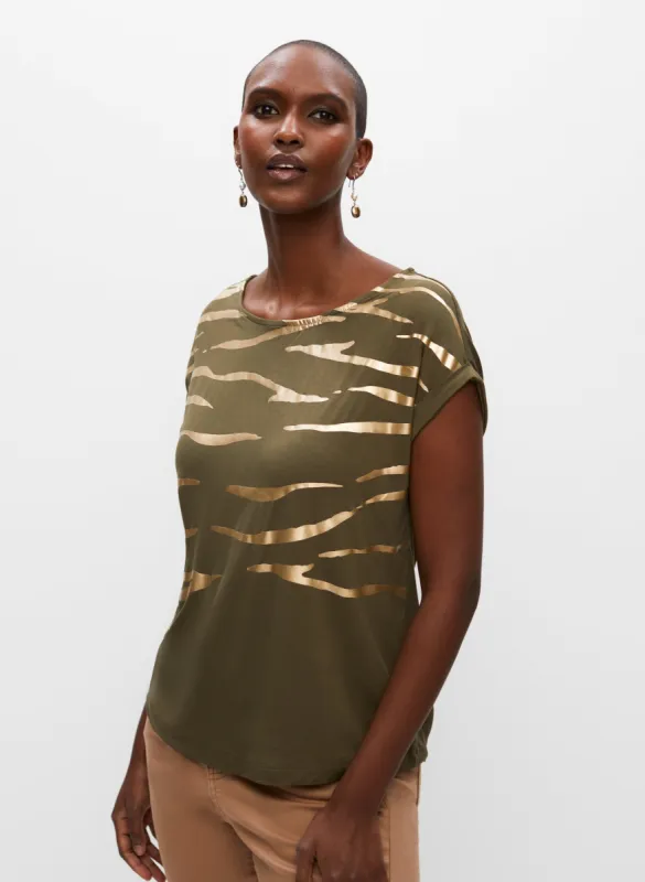 Metallic Print T-Shirt sold by Melanie Lyne