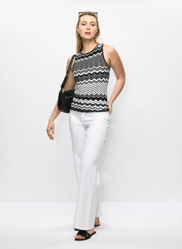 Sleeveless Zigzag Knit Top & Wide Leg Jeans sold by Melanie Lyne
