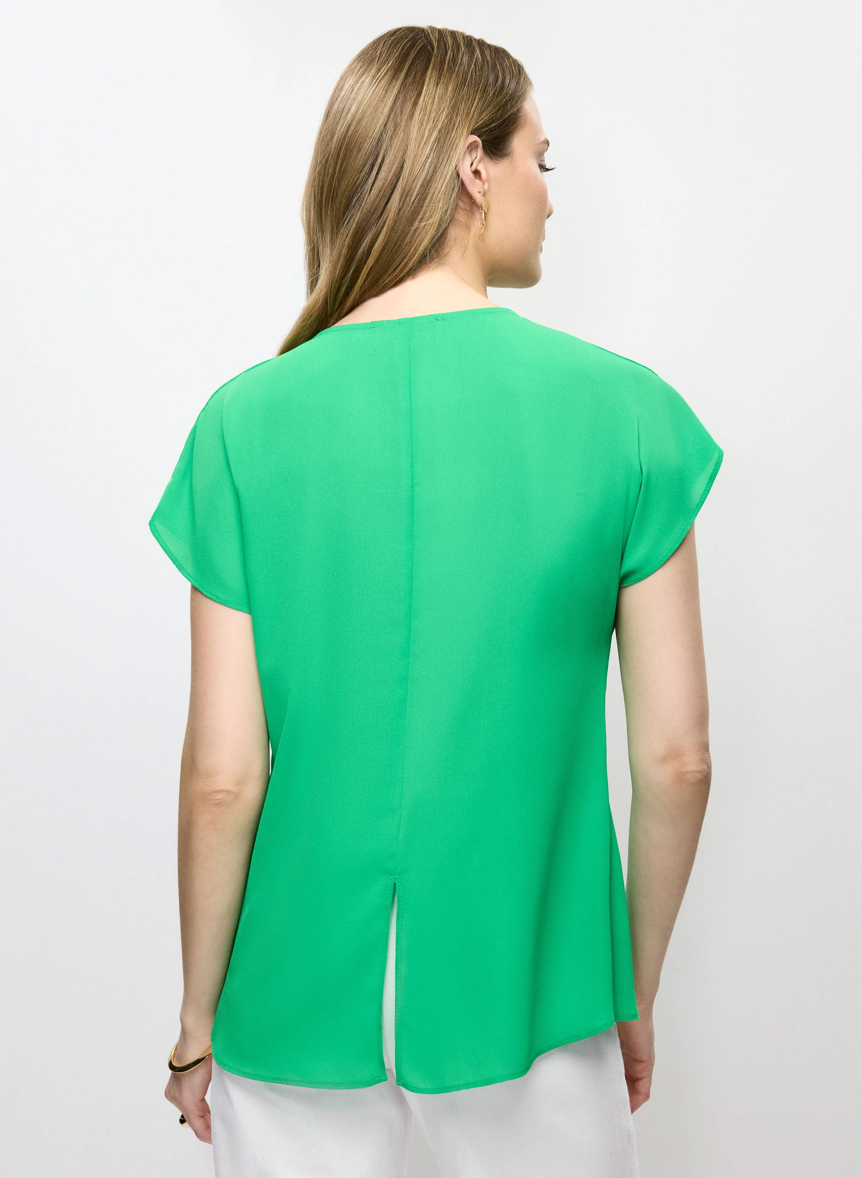 Joseph Ribkoff - Cap Sleeve Satin Blouse sold by Melanie Lyne product image thumbnail 4