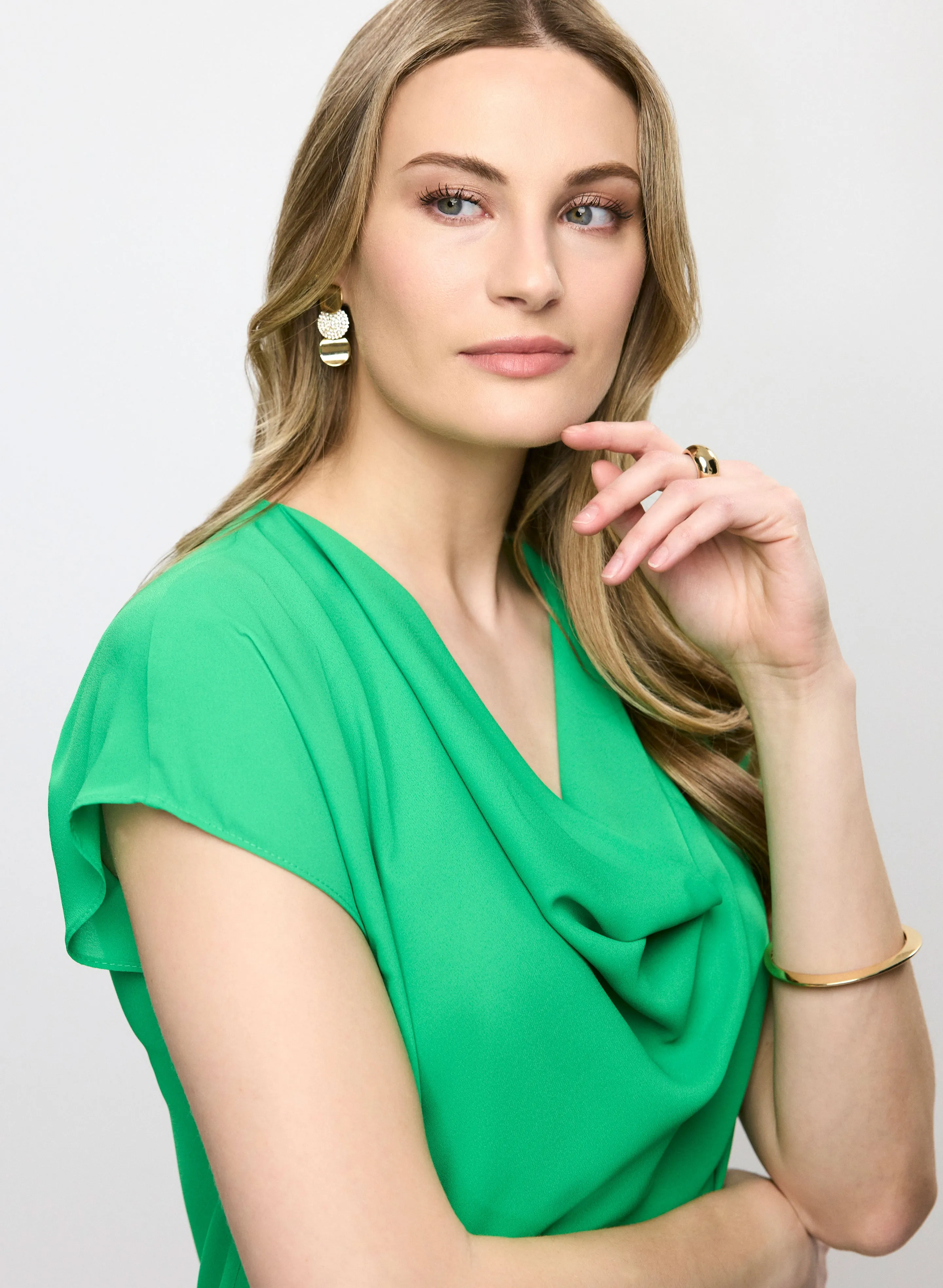 Joseph Ribkoff - Cap Sleeve Satin Blouse sold by Melanie Lyne product image thumbnail 2