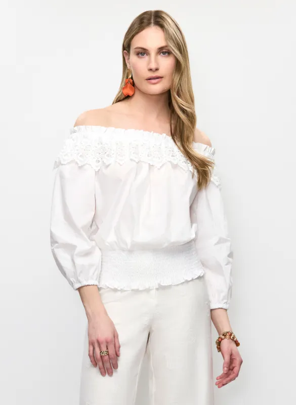 Off-the-Shoulder Lace Blouse sold by Melanie Lyne