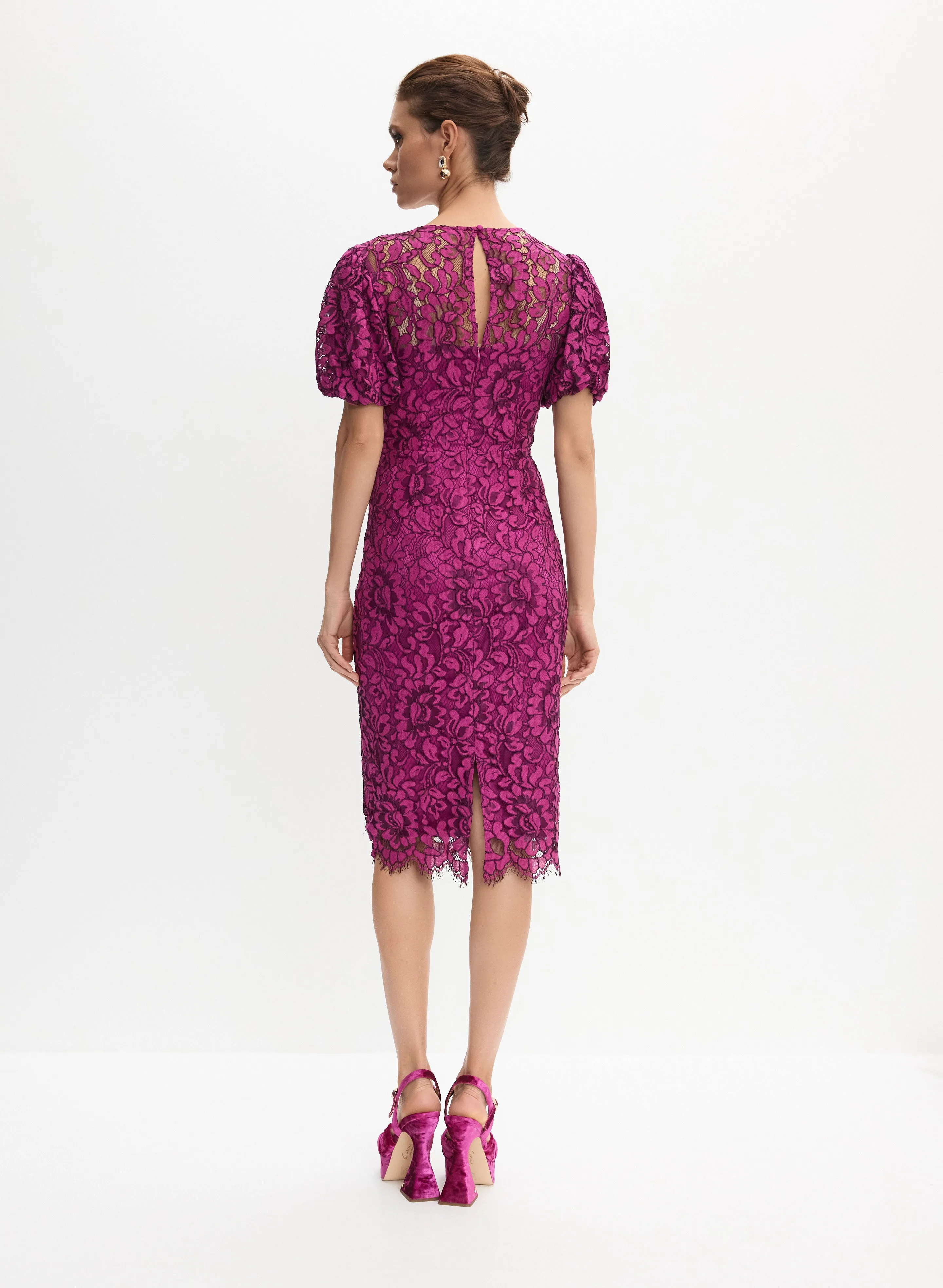Lace Puff Sleeve Dress sold by Melanie Lyne product image thumbnail 4