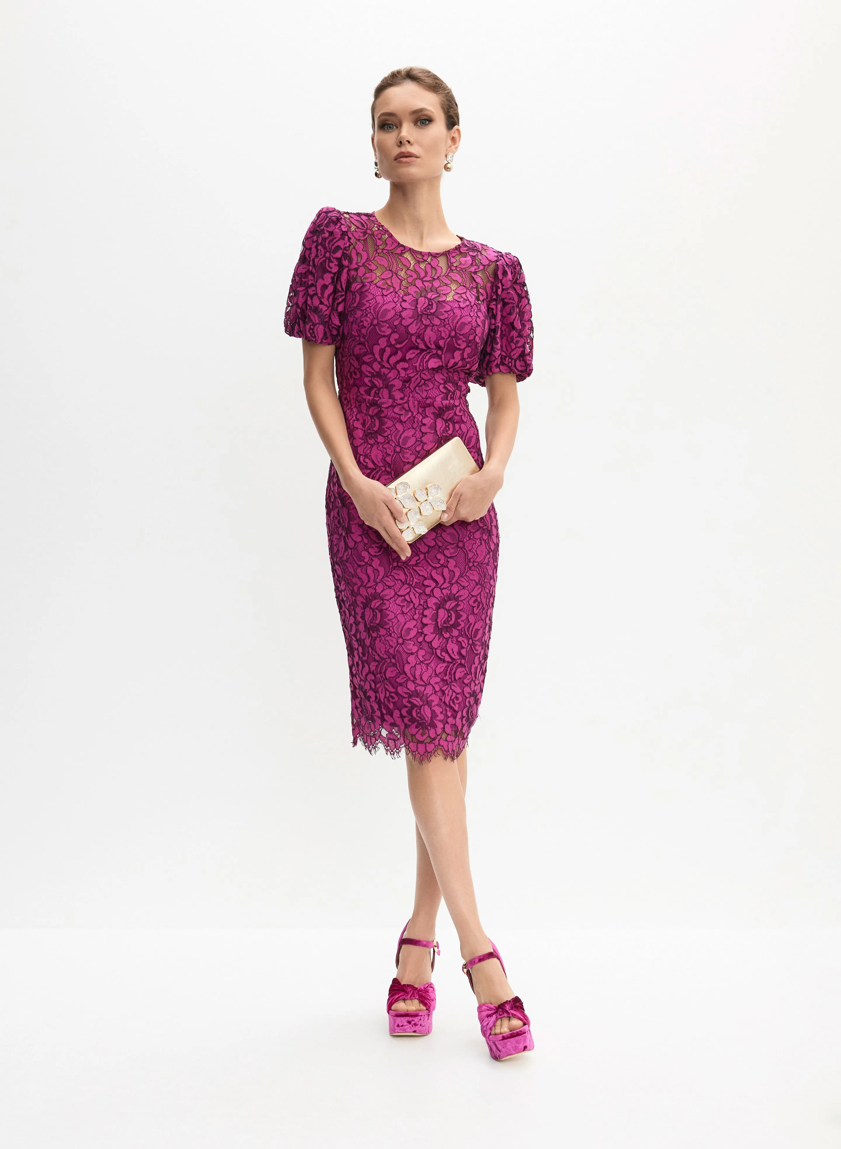 Lace Puff Sleeve Dress sold by Melanie Lyne