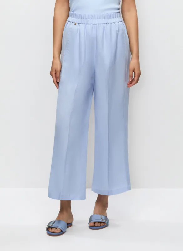Pull-On Linen-Blend Culotte Pants sold by Melanie Lyne