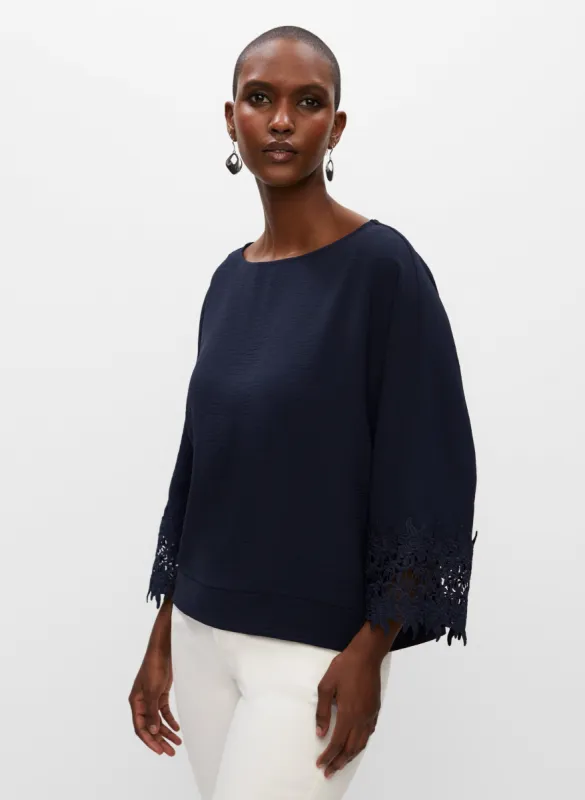 Lace Trim Wide Sleeve Blouse sold by Melanie Lyne