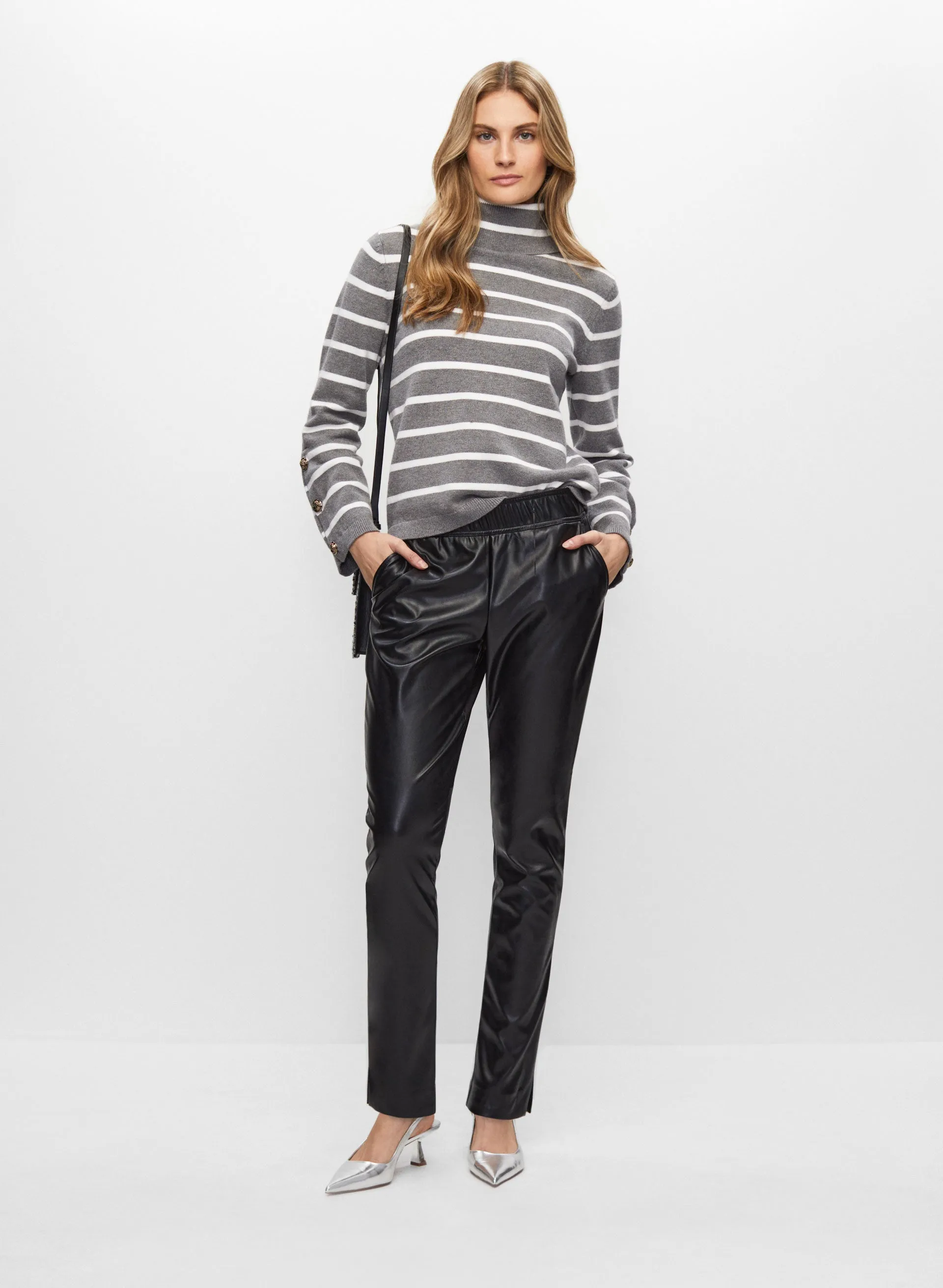 Vegan Leather Pull-On Pants sold by Melanie Lyne product image thumbnail 3