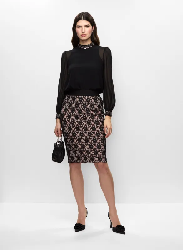 Chiffon Blouse & Lace Pencil Skirt sold by Melanie Lyne
