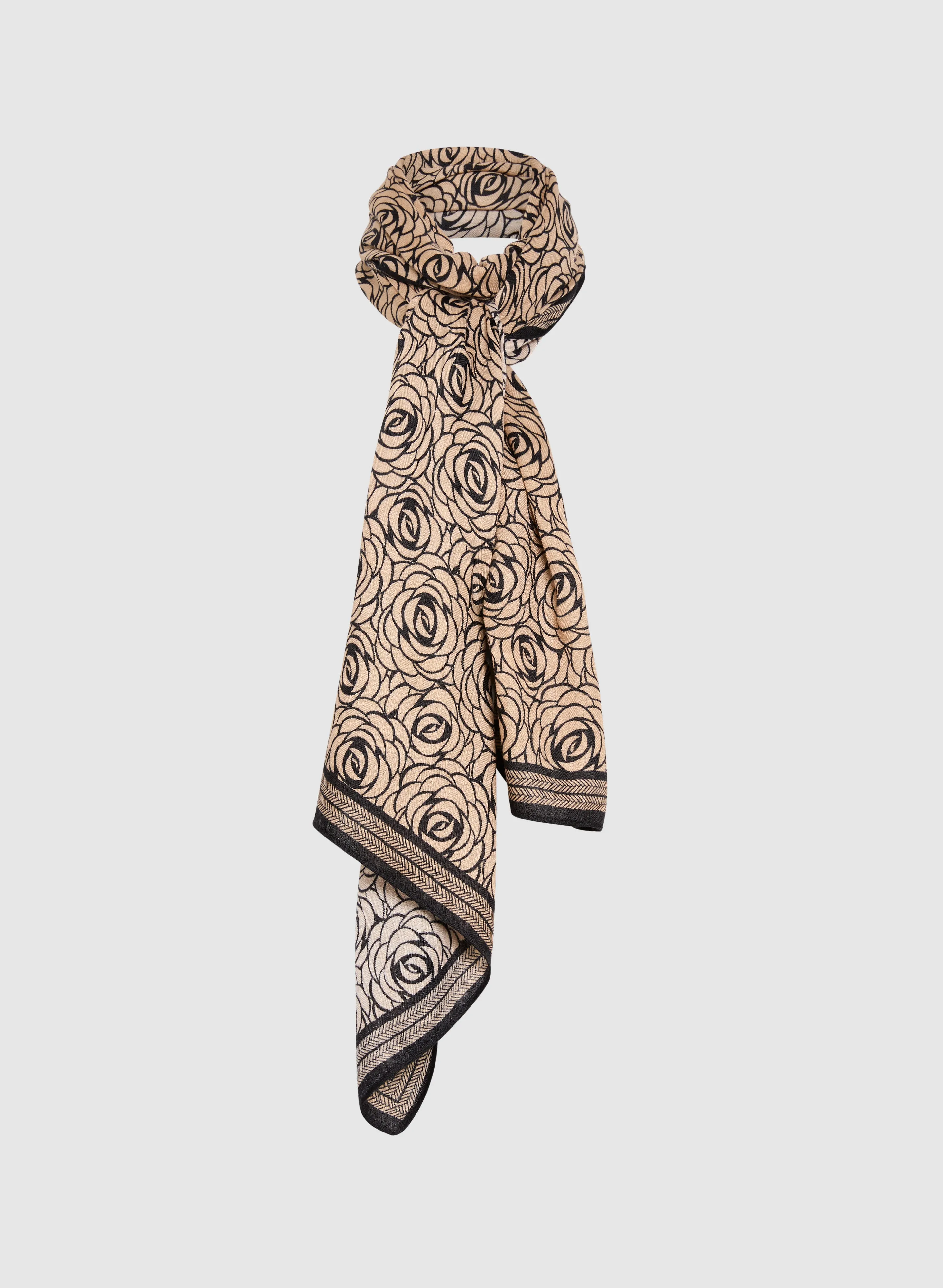 Chevron Trim Floral Scarf sold by Melanie Lyne