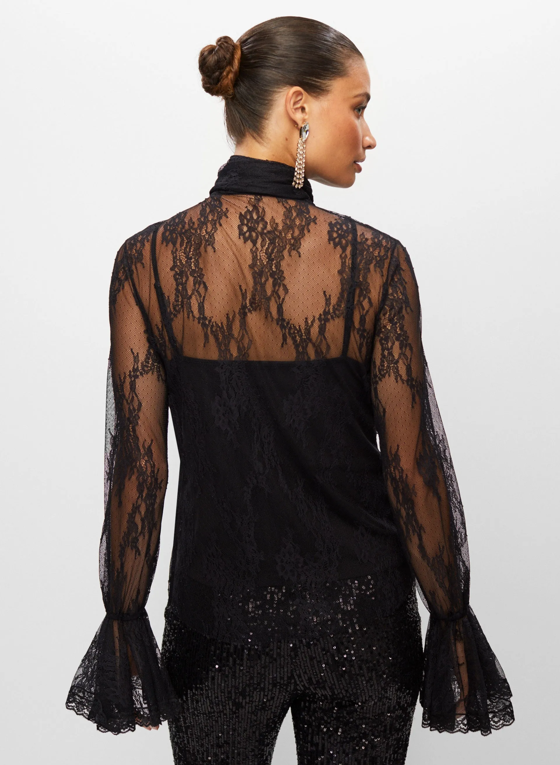 Tie Neck Lace Blouse sold by Melanie Lyne product image thumbnail 4