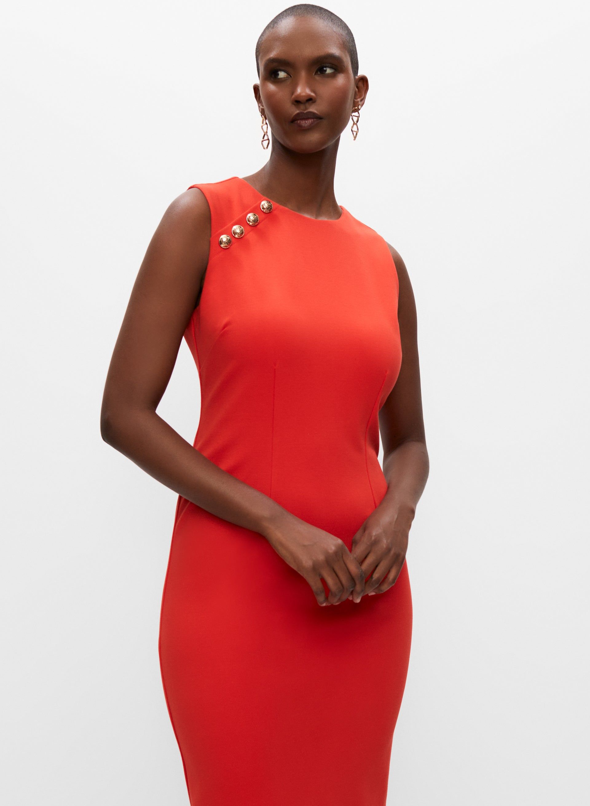 Sleeveless Button Detail Dress sold by Melanie Lyne product image thumbnail 3