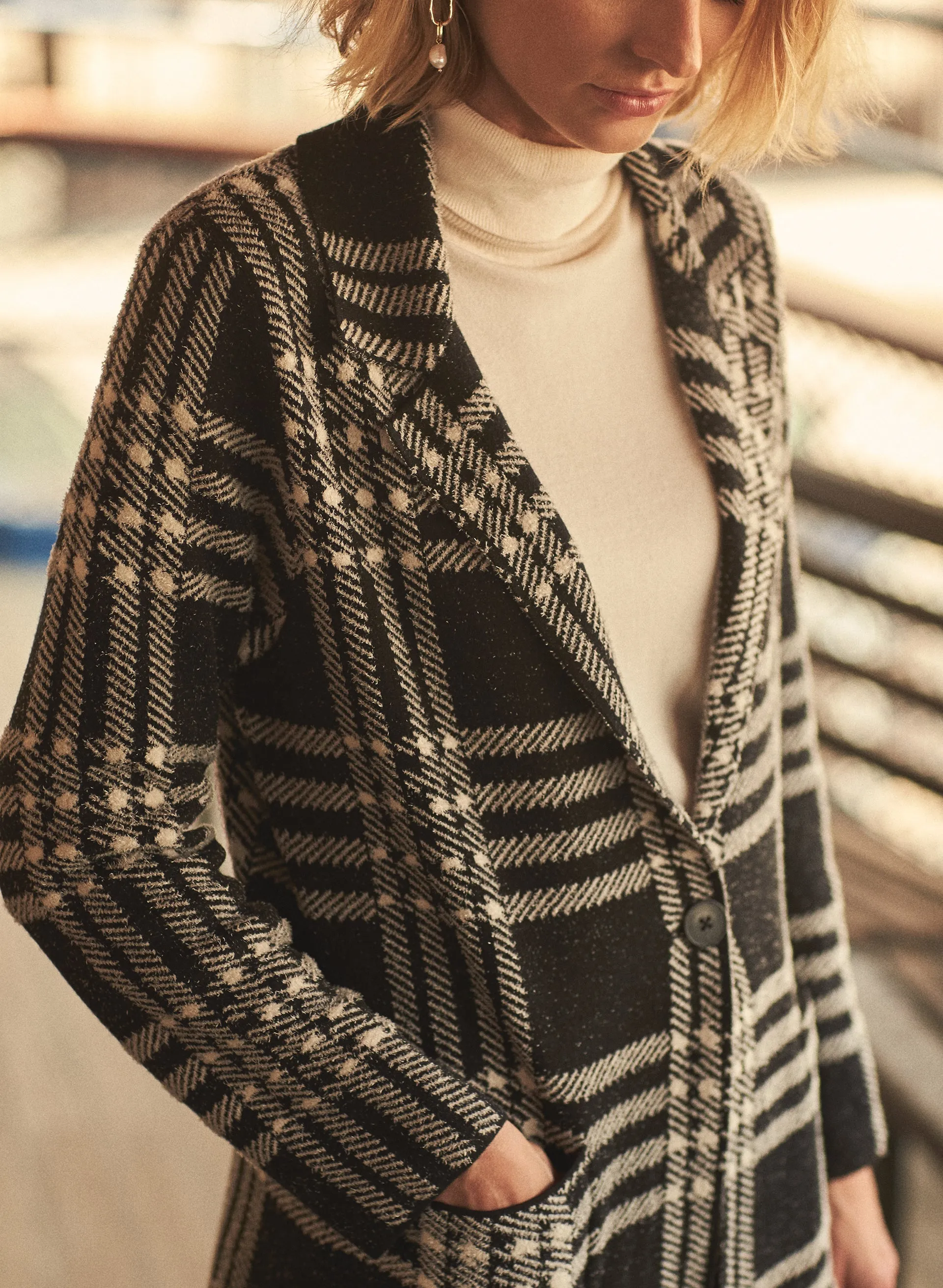 Plaid Notch Collar Coatigan sold by Melanie Lyne product image thumbnail 4