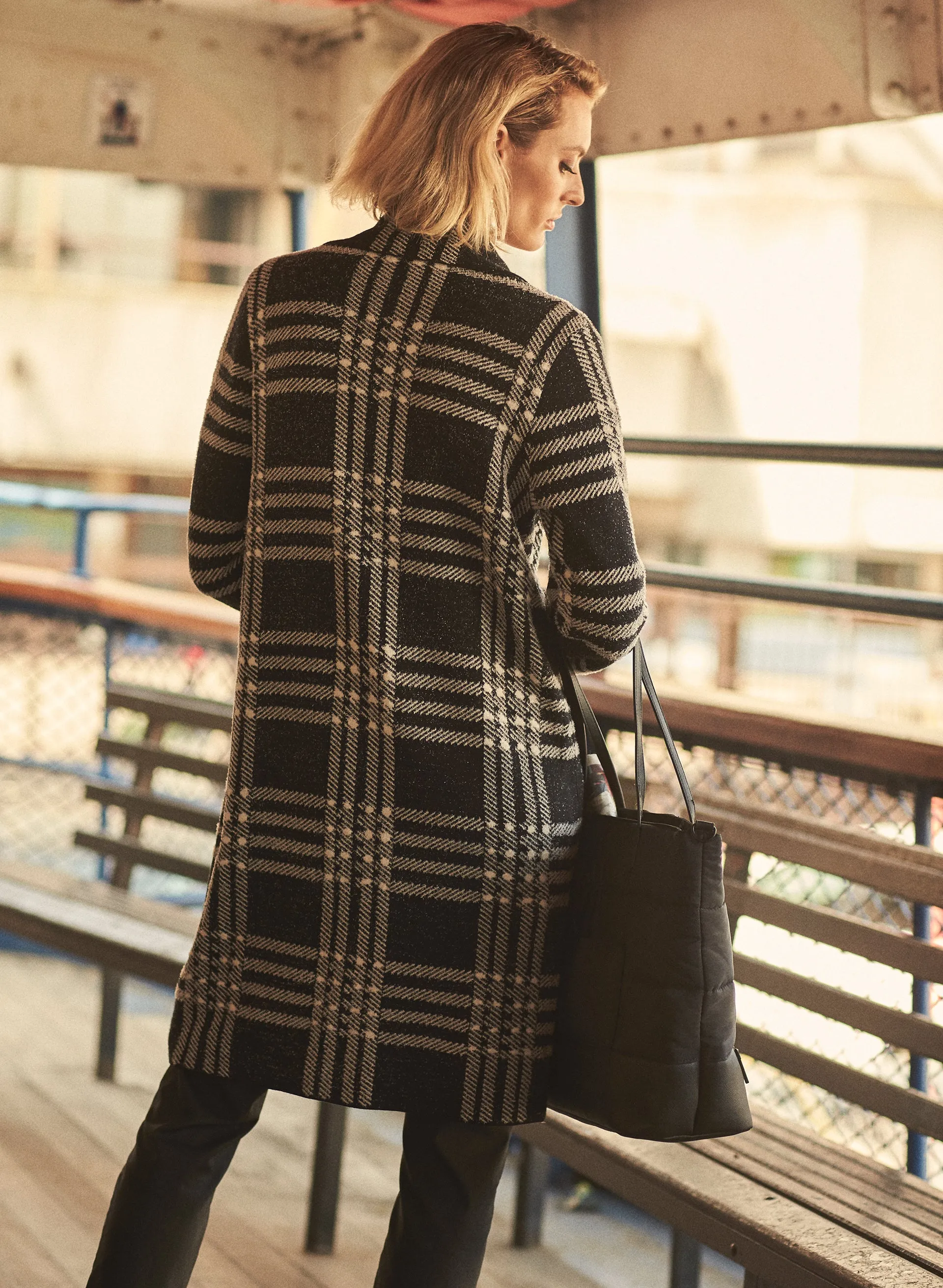 Plaid Notch Collar Coatigan sold by Melanie Lyne product image thumbnail 2