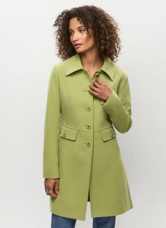 Button Front Tricotine Trench Coat sold by Melanie Lyne