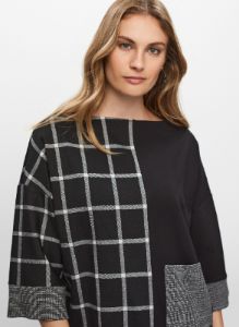 Joseph Ribkoff - Mixed Grid Motif Sweater sold by Melanie Lyne