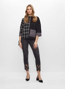 Joseph Ribkoff - Mixed Grid Motif Sweater sold by Melanie Lyne