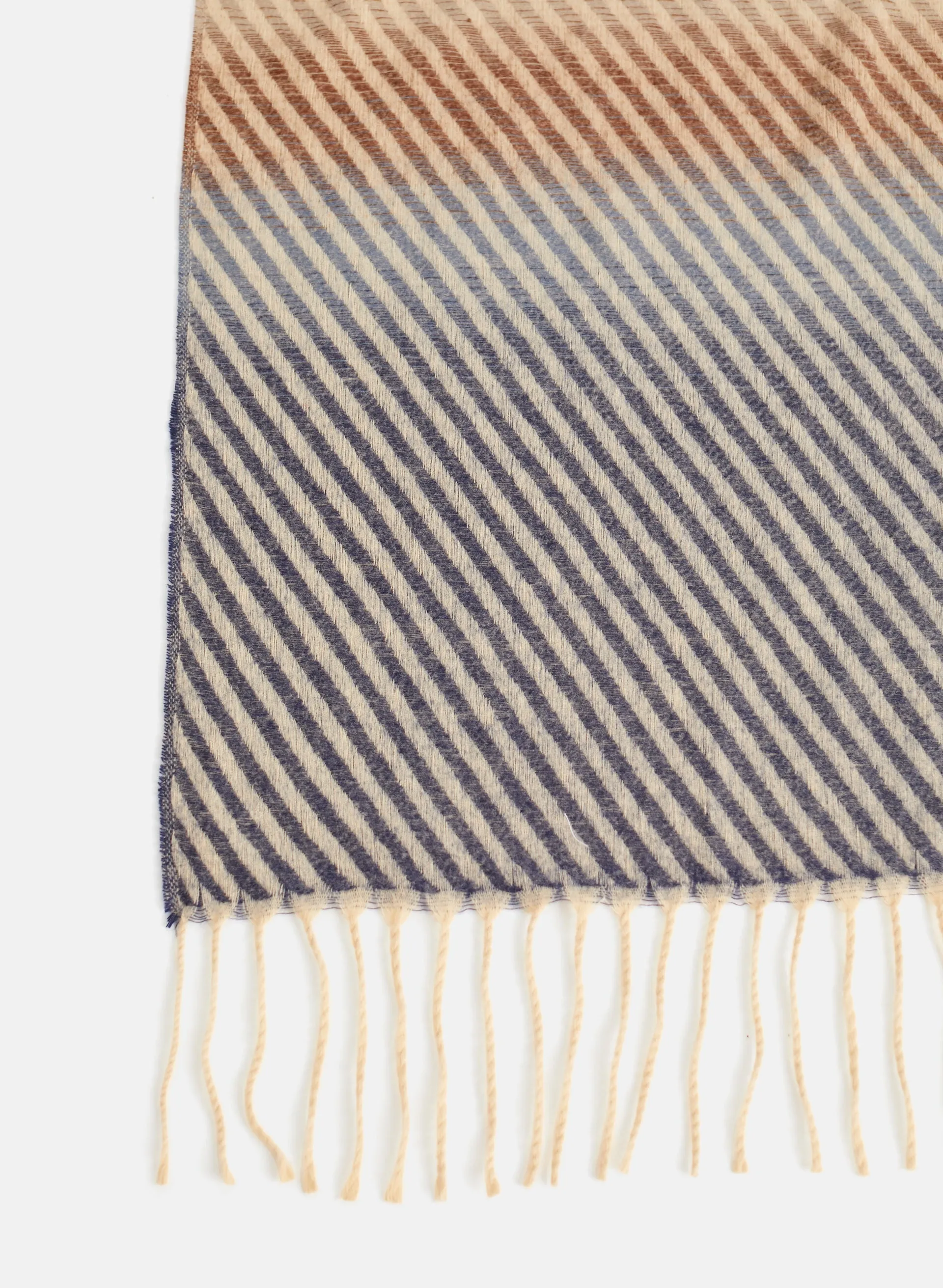 Diagonal Stripe Print Fringe Scarf sold by Melanie Lyne product image thumbnail 3
