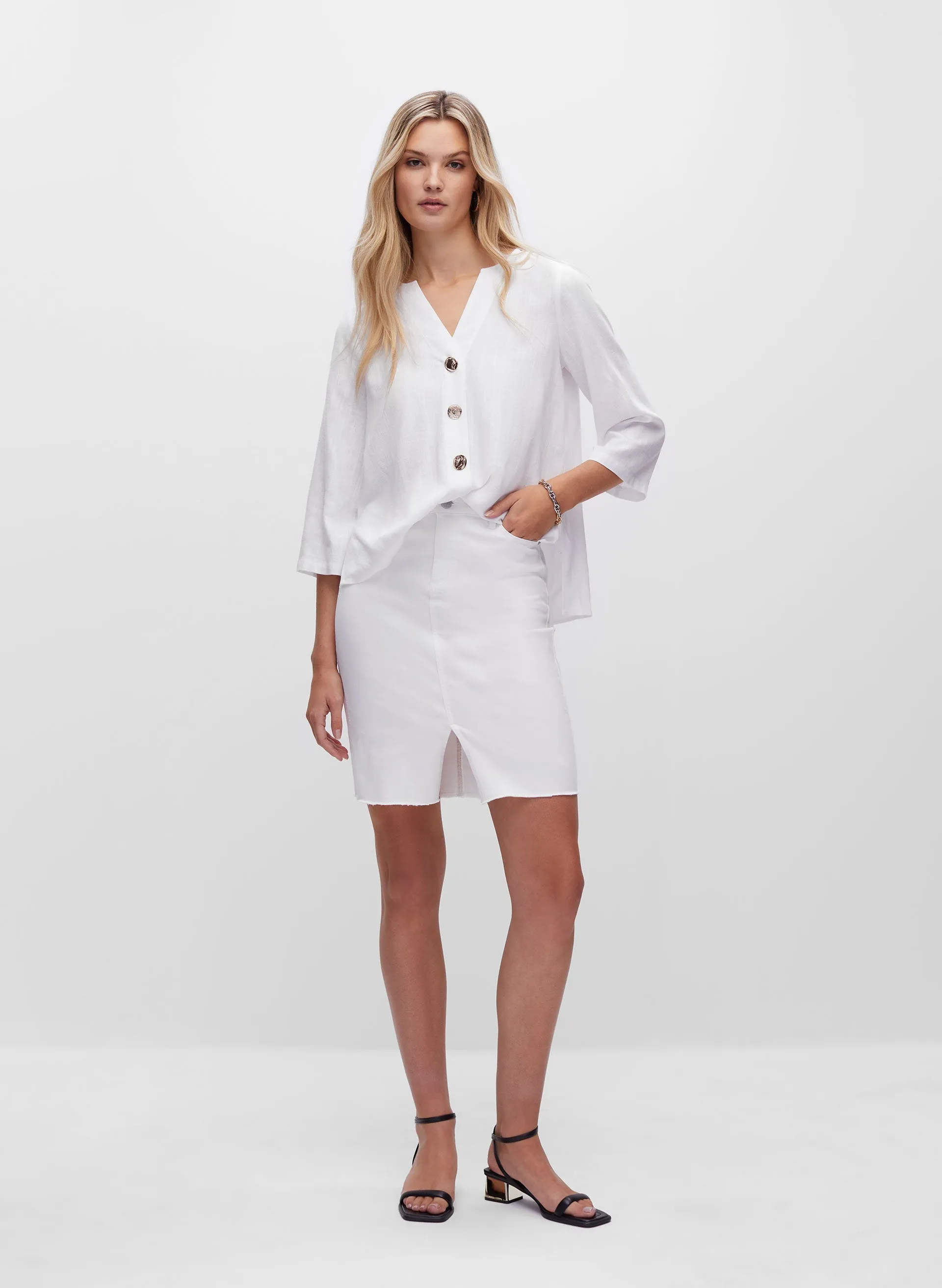 3/4 Sleeve Button Detail Top sold by Melanie Lyne product image thumbnail 3